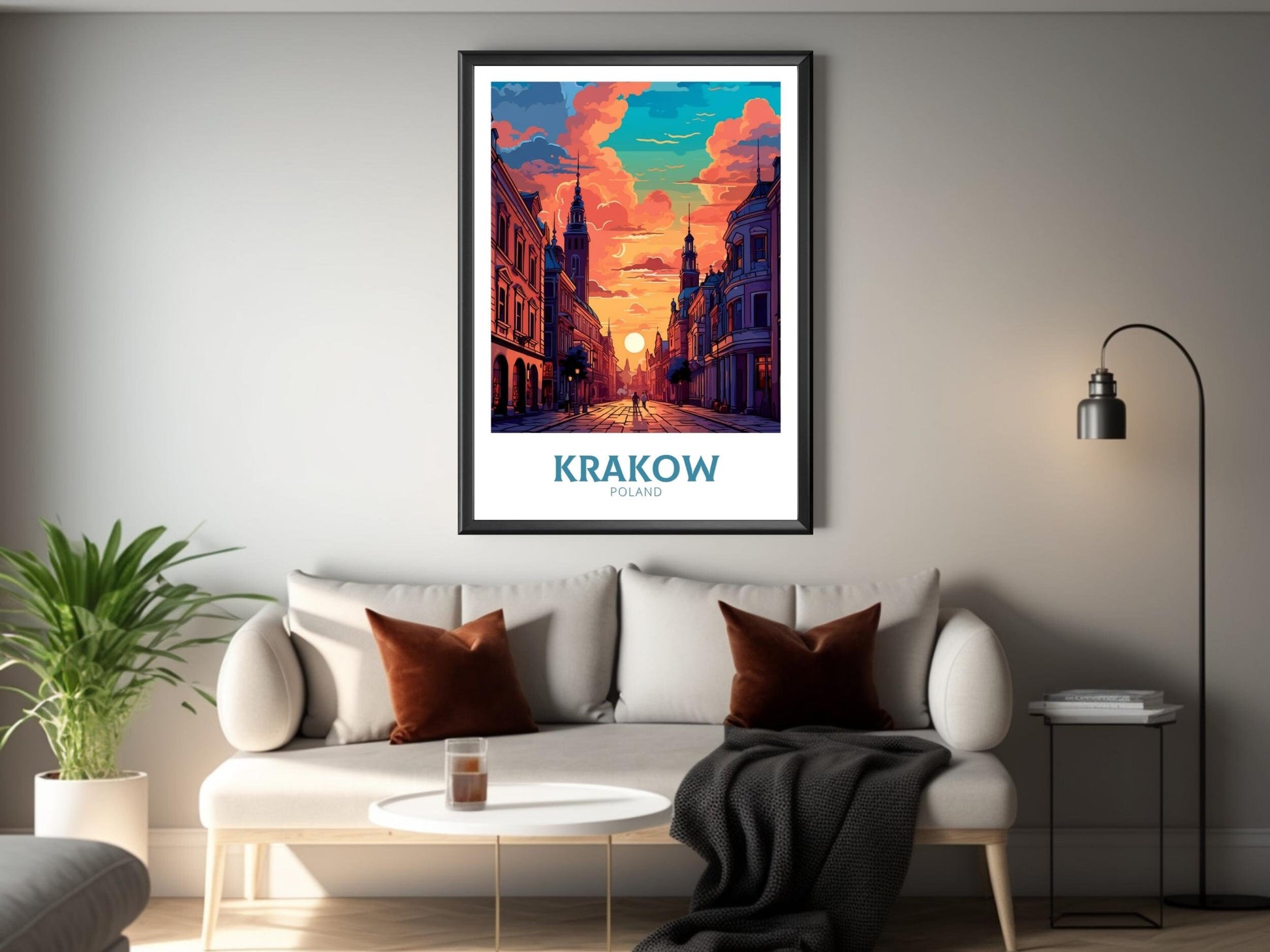 Krakow Travel Print | Krakow Poster | Krakow Illustration | Krakow Wall Art | Poland Print | Krakow Poland Painting | Krakow Design | ID 436