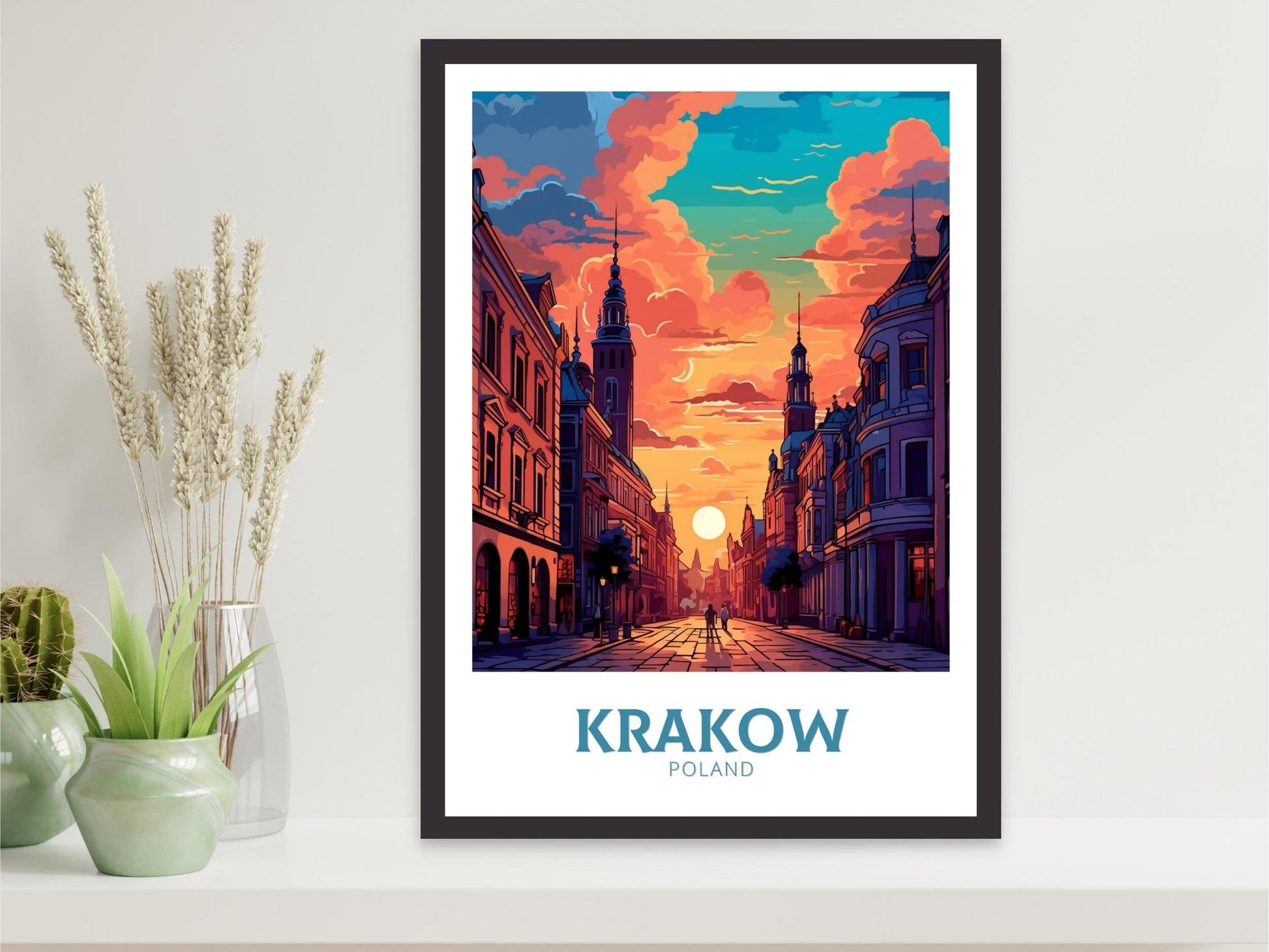 Krakow Travel Print | Krakow Poster | Krakow Illustration | Krakow Wall Art | Poland Print | Krakow Poland Painting | Krakow Design | ID 436