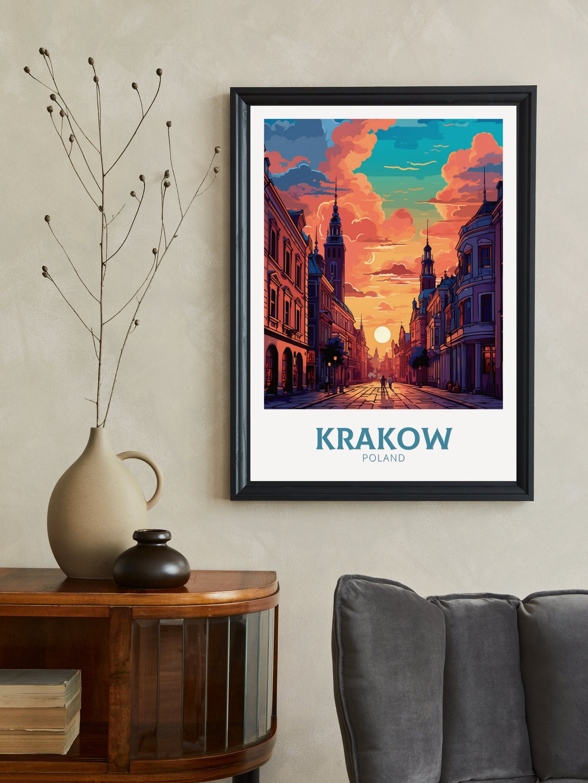 Krakow Travel Print | Krakow Poster | Krakow Illustration | Krakow Wall Art | Poland Print | Krakow Poland Painting | Krakow Design | ID 436