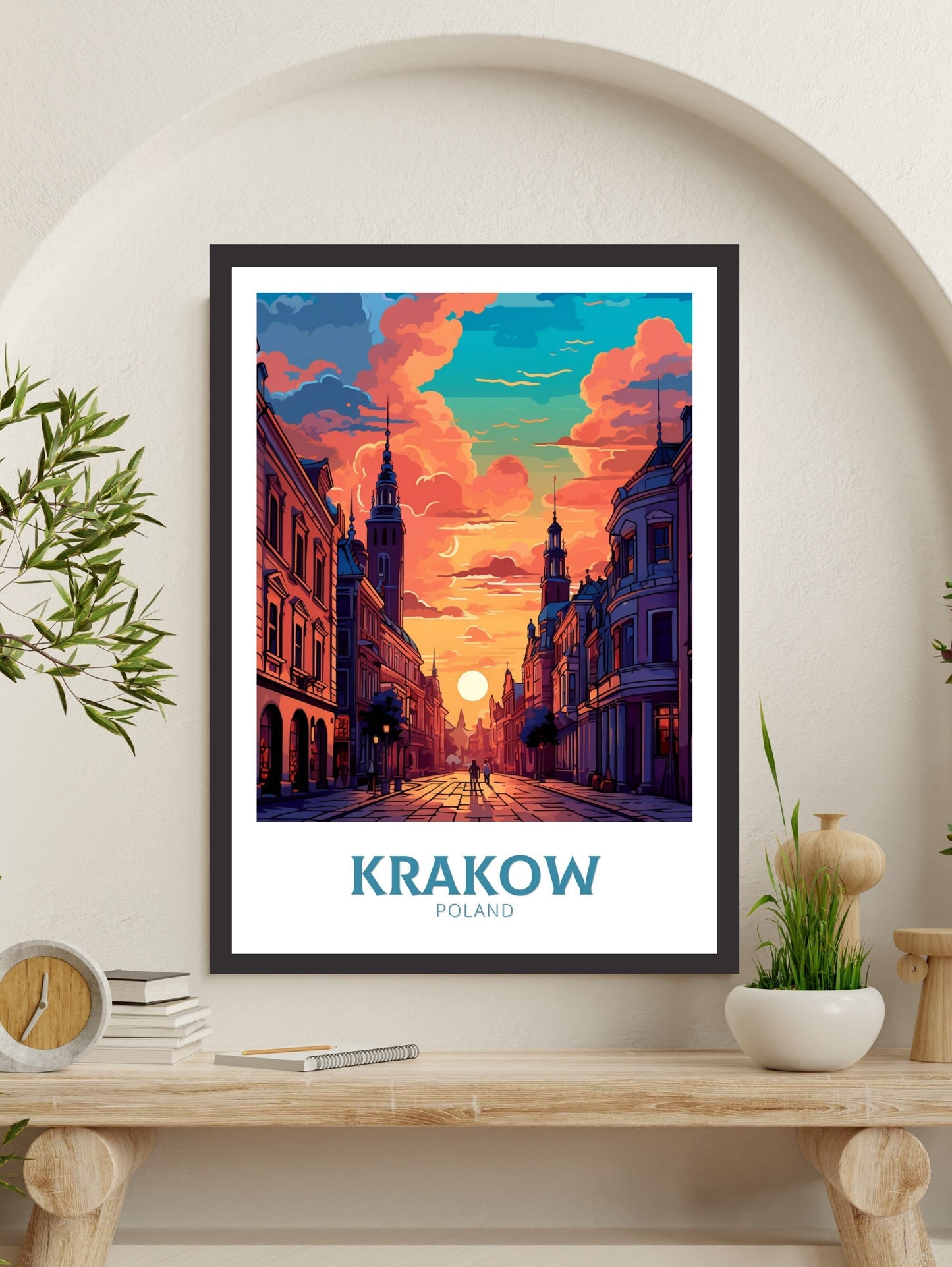 Krakow Travel Print | Krakow Poster | Krakow Illustration | Krakow Wall Art | Poland Print | Krakow Poland Painting | Krakow Design | ID 436