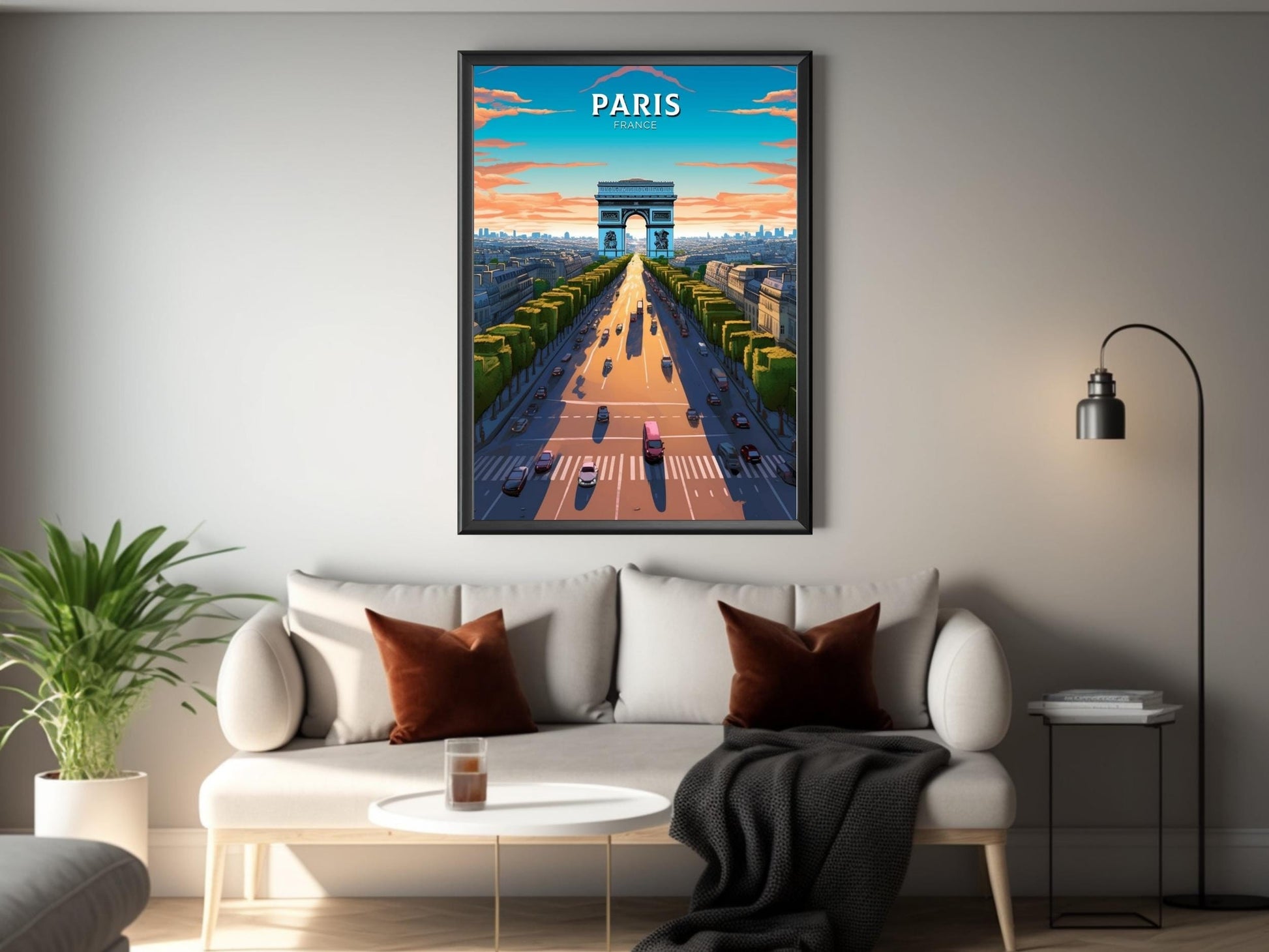 Paris Arc de Triopmphe Poster | Paris Travel Print | Arc de Triopmphe Illustration | Paris Wall Art | France Print | Paris Painting ID 439