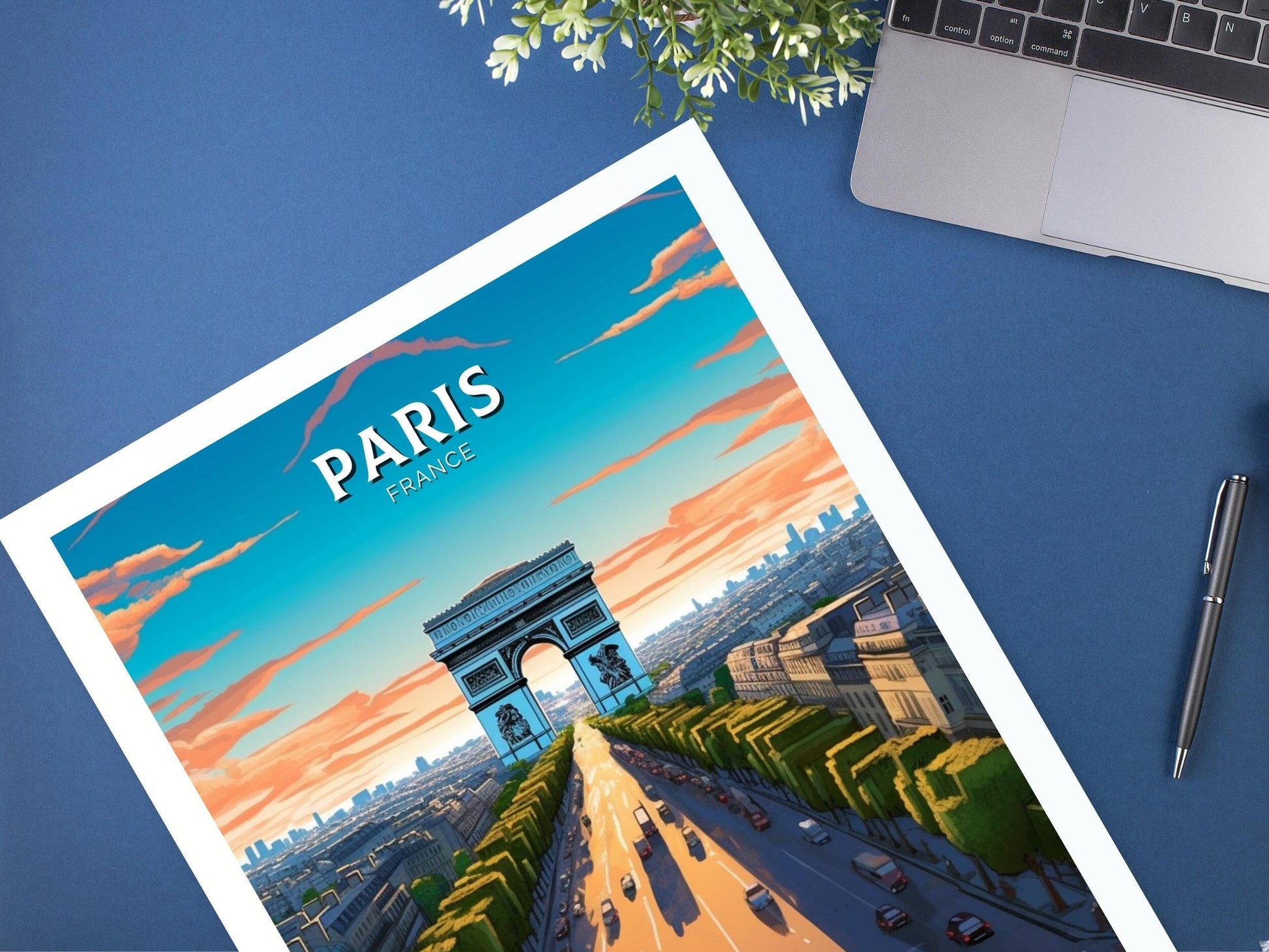 Paris Arc de Triopmphe Poster | Paris Travel Print | Arc de Triopmphe Illustration | Paris Wall Art | France Print | Paris Painting ID 439