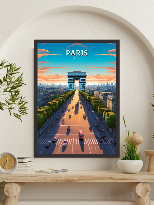 Paris Arc de Triopmphe Poster | Paris Travel Print | Arc de Triopmphe Illustration | Paris Wall Art | France Print | Paris Painting ID 439