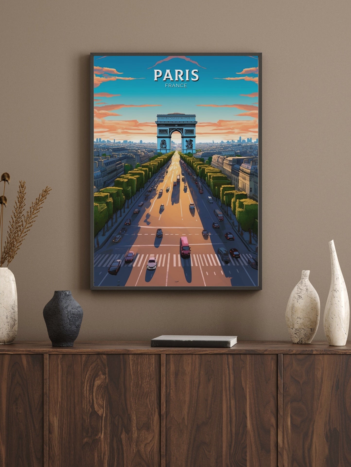 Paris Arc de Triopmphe Poster | Paris Travel Print | Arc de Triopmphe Illustration | Paris Wall Art | France Print | Paris Painting ID 439