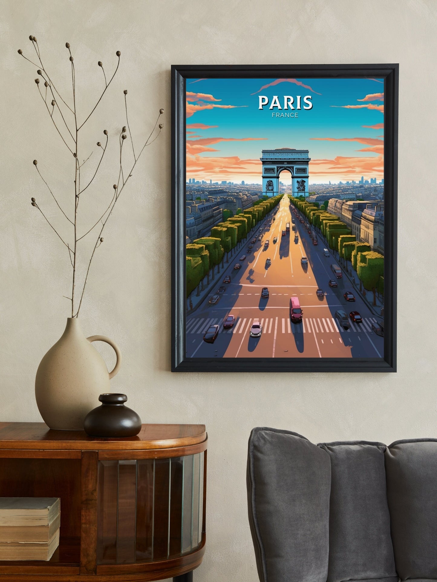 Paris Arc de Triopmphe Poster | Paris Travel Print | Arc de Triopmphe Illustration | Paris Wall Art | France Print | Paris Painting ID 439