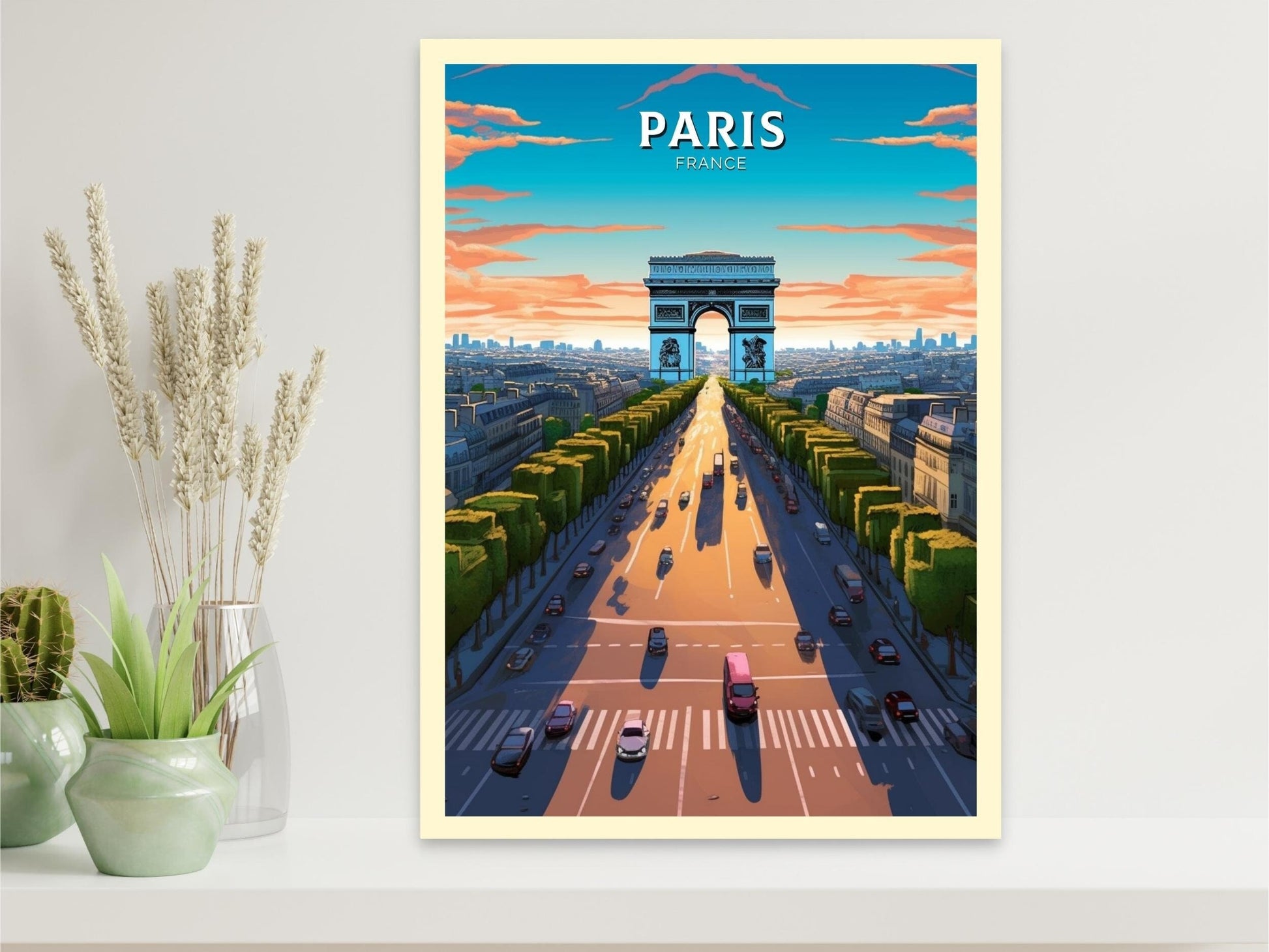 Paris Arc de Triopmphe Poster | Paris Travel Print | Arc de Triopmphe Illustration | Paris Wall Art | France Print | Paris Painting ID 439