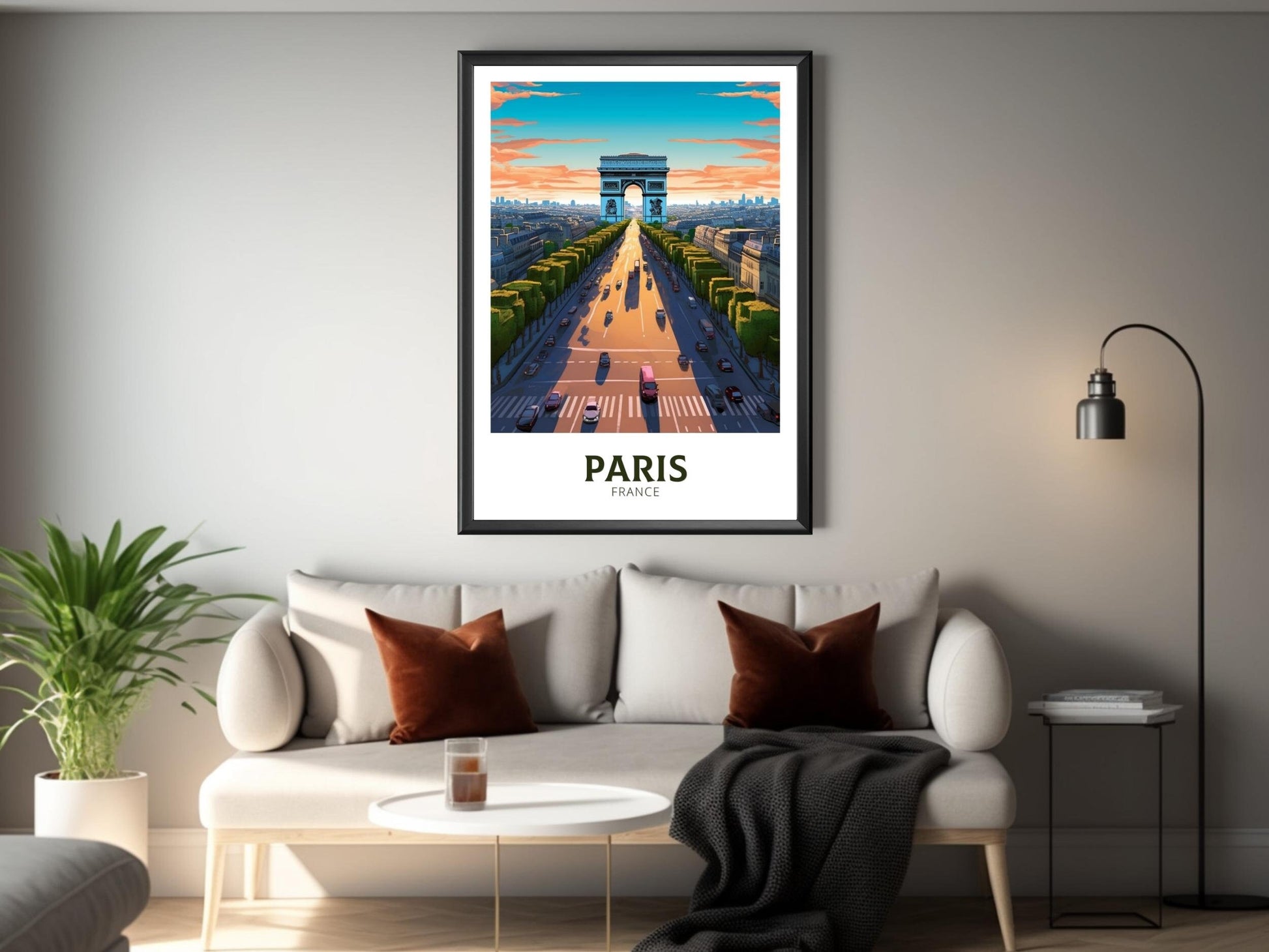 Paris Travel Print | Arc de Triopmphe Illustration | Paris Arc de Triopmphe Poster | Paris Wall Art | France Print | Paris Painting ID 440