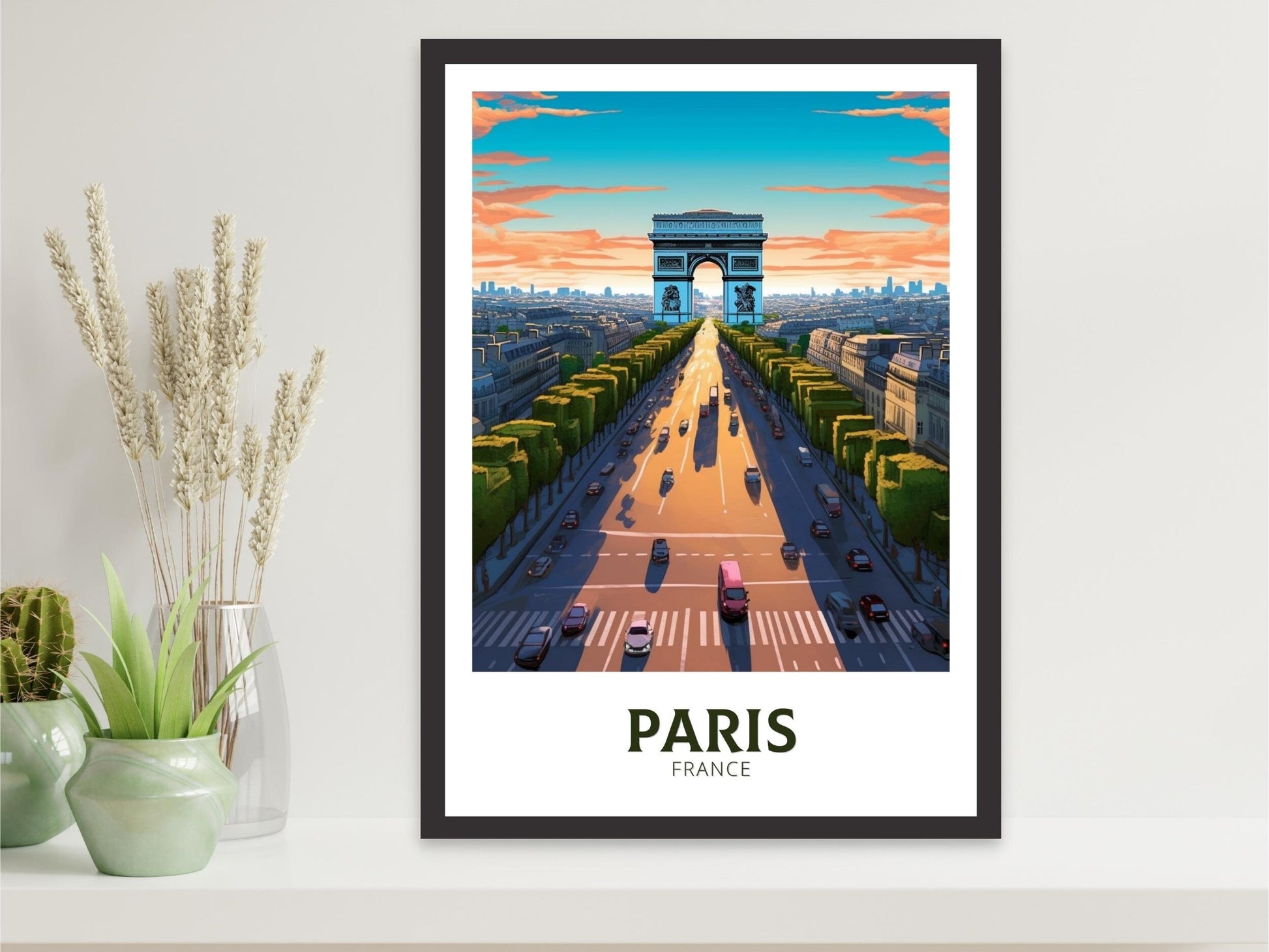 Paris Travel Print | Arc de Triopmphe Illustration | Paris Arc de Triopmphe Poster | Paris Wall Art | France Print | Paris Painting ID 440