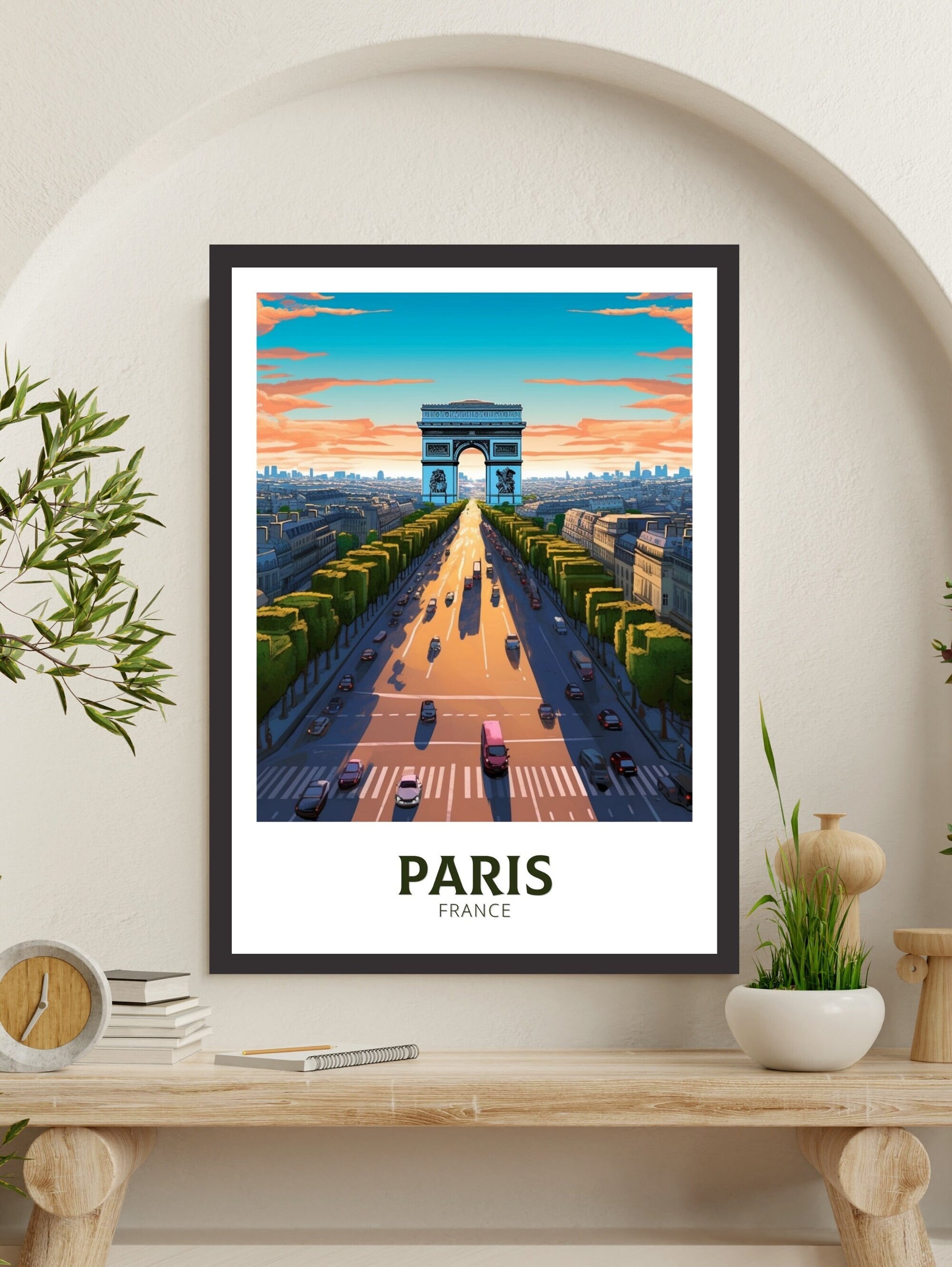 Paris Travel Print | Arc de Triopmphe Illustration | Paris Arc de Triopmphe Poster | Paris Wall Art | France Print | Paris Painting ID 440