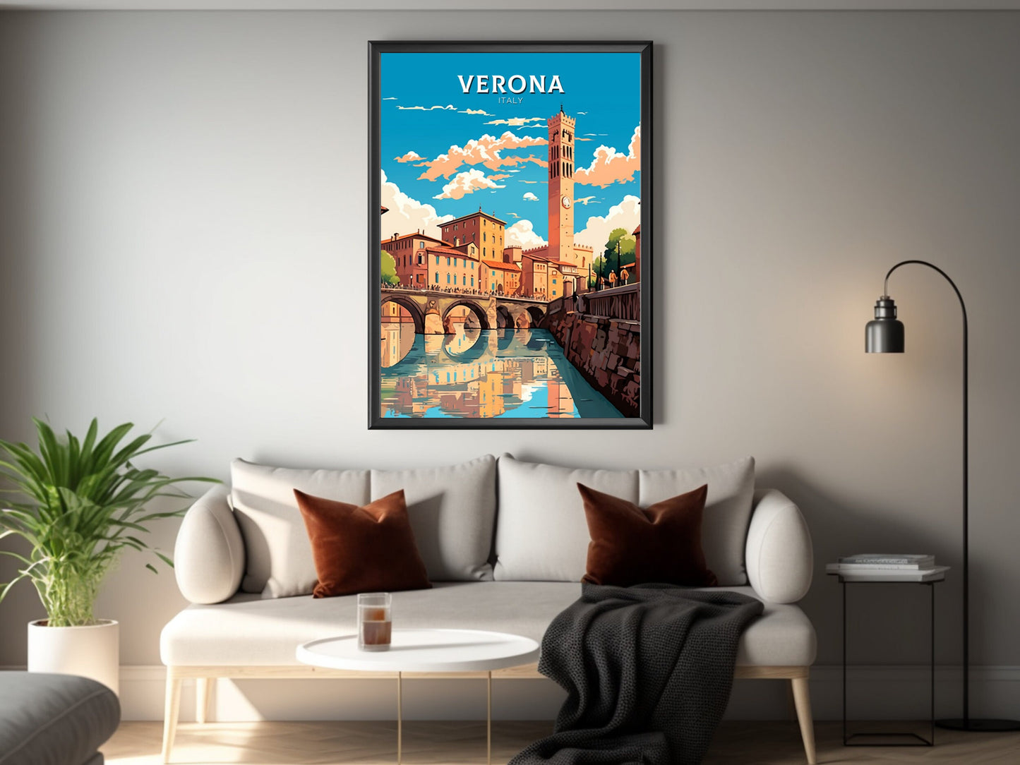 Verona Travel Print | Verona Travel Poster | Verona Illustration | Verona Wall Art | Italy Poster | Italy Home Décor | Verona Poster ID 443