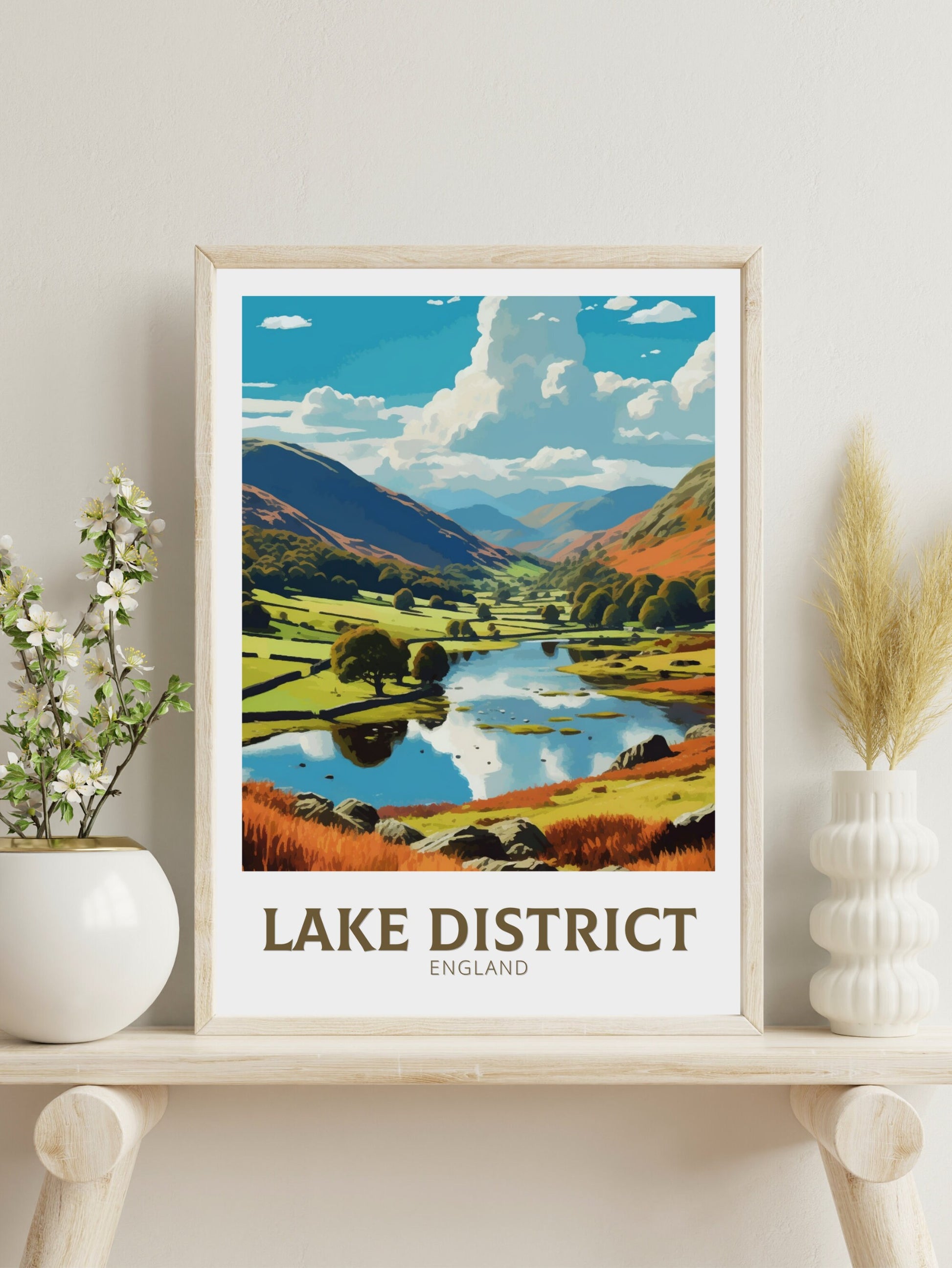 Lake District Travel Print | Lake District Poster | Lake District England Print | Lake District UK Poster | Lake Print | Lake Poster ID 445