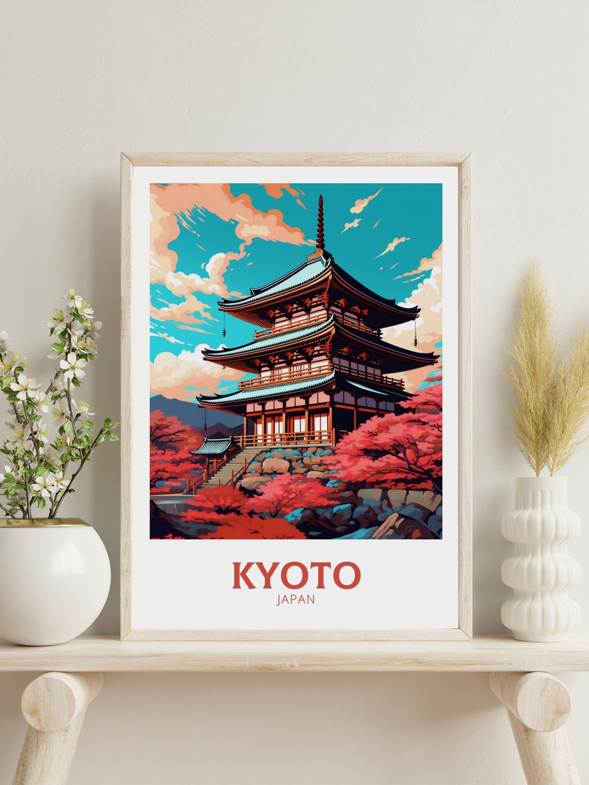 Kyoto Poster | Kyoto Illustration | Japan Print | Japan Travel Poster | Kyoto Print | Kyoto Wall Art | ID 450