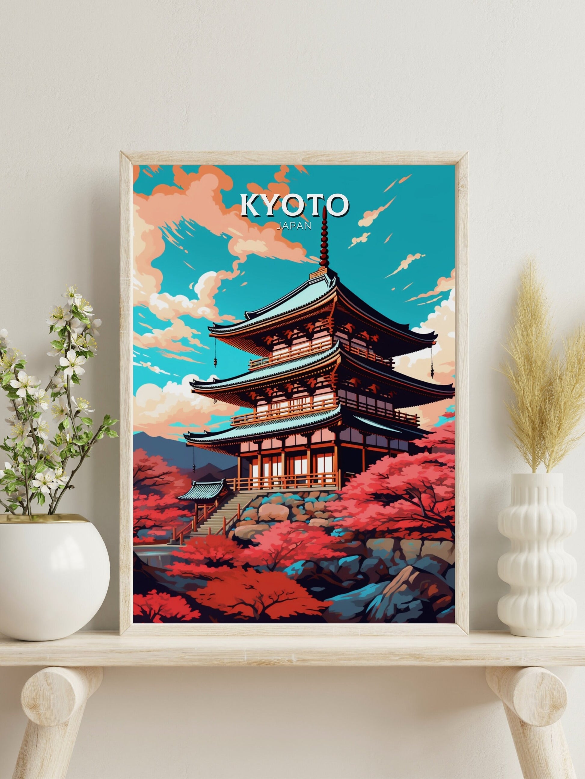 Kyoto Print | Kyoto Illustration | Japan Poster | Japan Print | Kyoto Poster | Kyoto Wall Art | ID 449