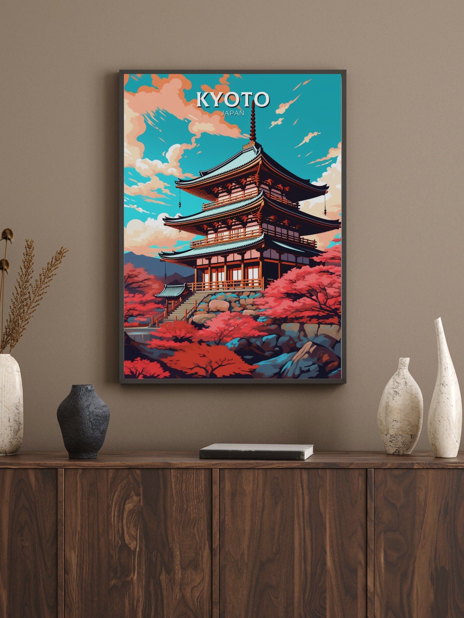 Kyoto Print | Kyoto Illustration | Japan Poster | Japan Print | Kyoto Poster | Kyoto Wall Art | ID 449