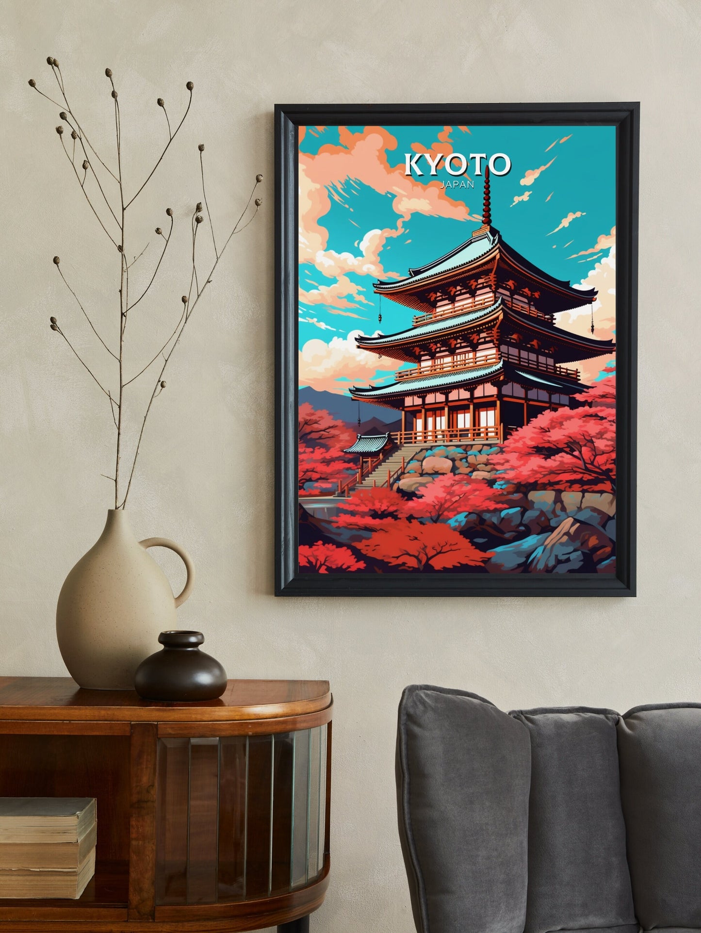 Kyoto Print | Kyoto Illustration | Japan Poster | Japan Print | Kyoto Poster | Kyoto Wall Art | ID 449