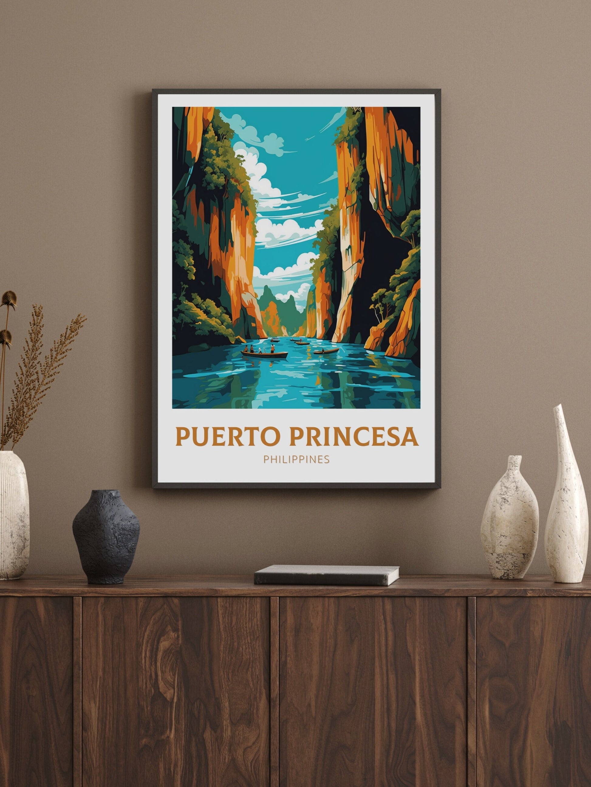 Puerto Princesa Print | Puerto Princesa Poster | Philippines Beach Illustration | Puerto Princesa Travel Print | Philippines Poster | ID 452