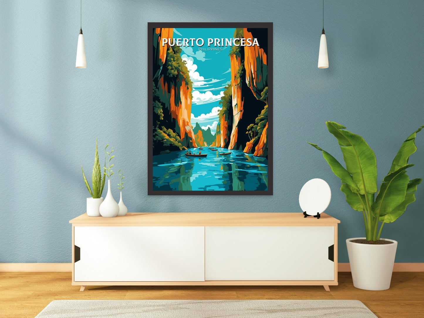 Puerto Princesa Poster | Puerto Princesa Print | Philippines Beach Illustration | Puerto Princesa Travel Poster | Philippines Print | ID 451