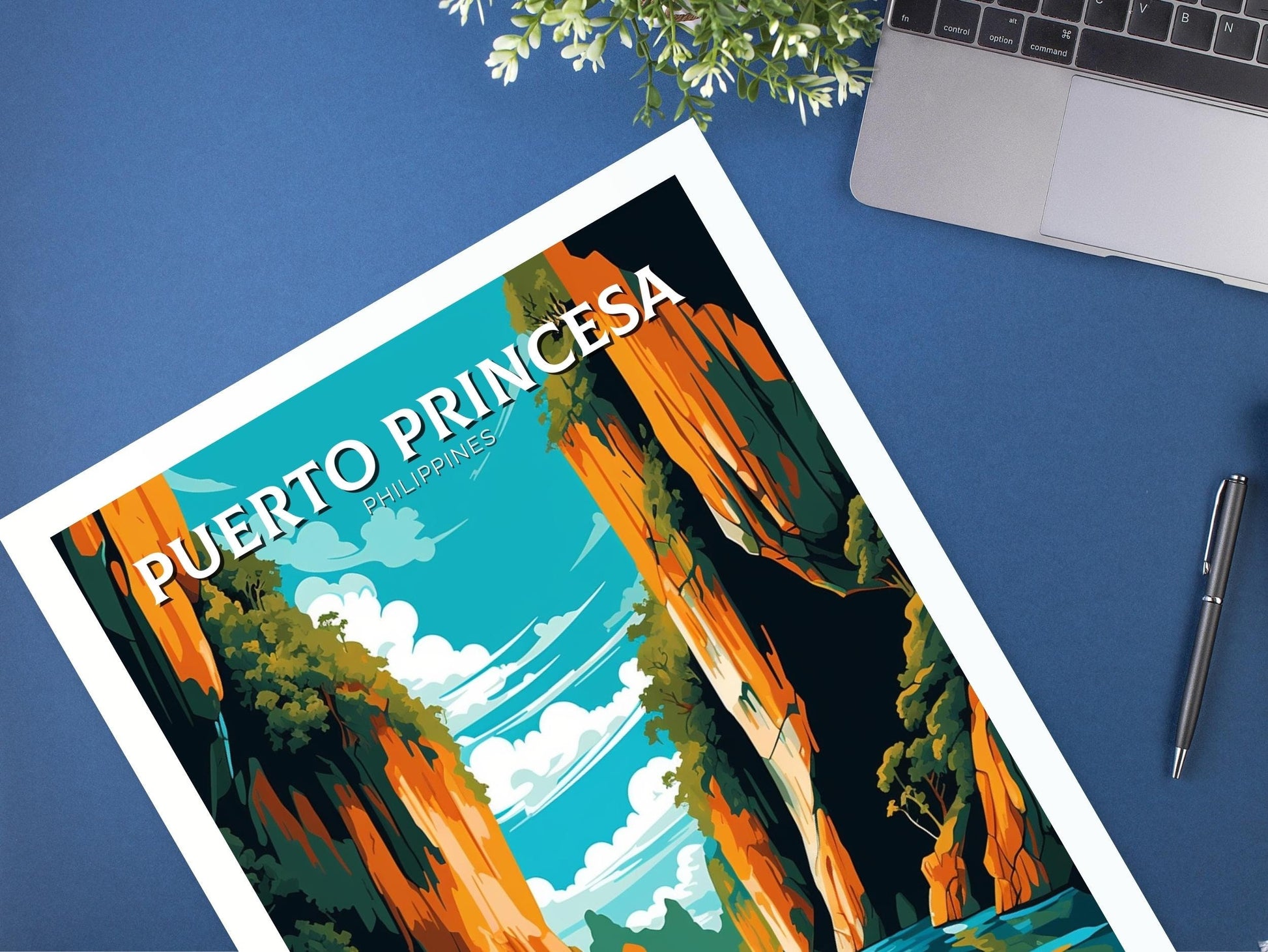 Puerto Princesa Poster | Puerto Princesa Print | Philippines Beach Illustration | Puerto Princesa Travel Poster | Philippines Print | ID 451