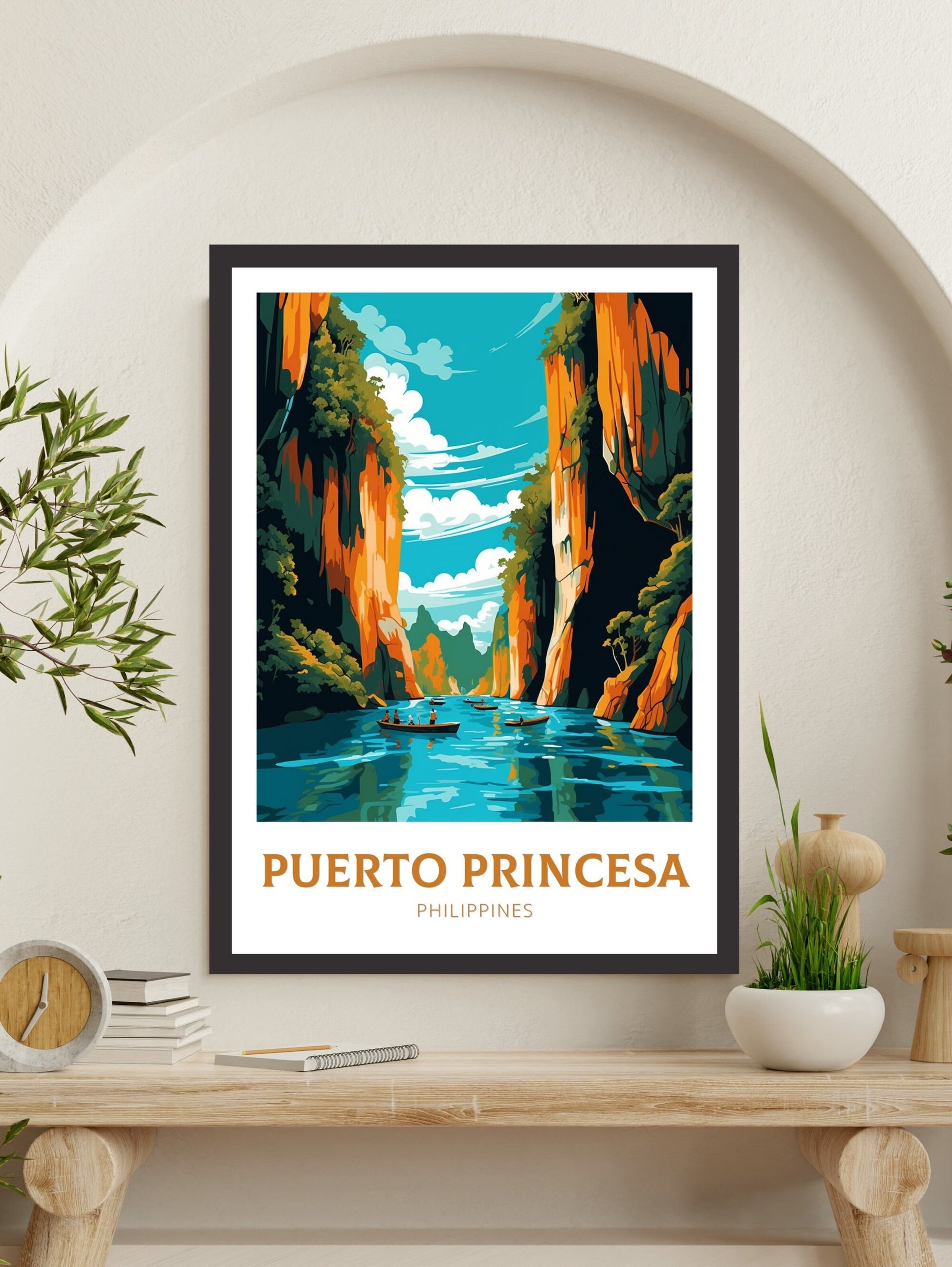 Puerto Princesa Print | Puerto Princesa Poster | Philippines Beach Illustration | Puerto Princesa Travel Print | Philippines Poster | ID 452