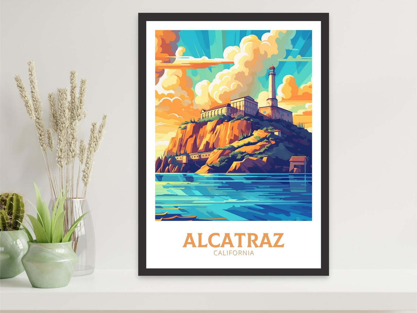 Alcatraz Print | Alcatraz Poster | Alcatraz Poster Design | California | Alcatraz Artwork | Alcatraz Wall Art | USA Home Decor | ID 454