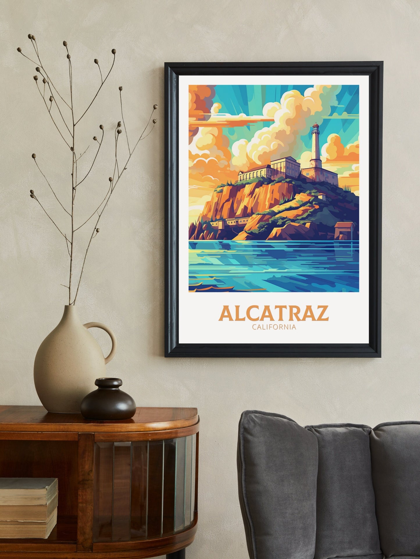 Alcatraz Print | Alcatraz Poster | Alcatraz Poster Design | California | Alcatraz Artwork | Alcatraz Wall Art | USA Home Decor | ID 454