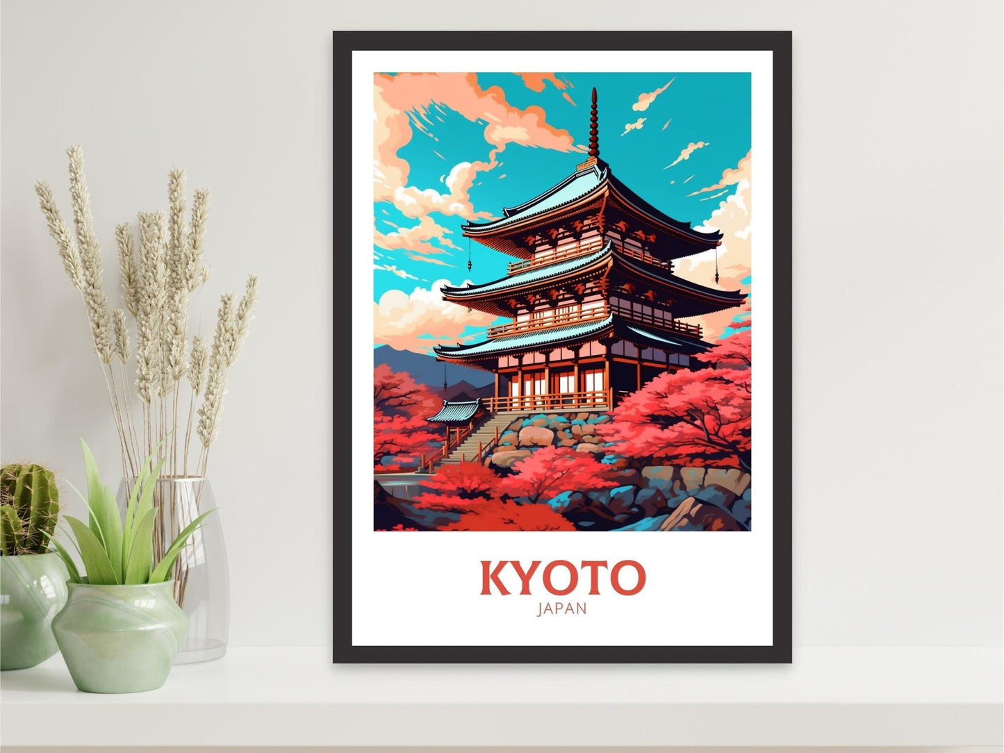 Kyoto Poster | Kyoto Illustration | Japan Print | Japan Travel Poster | Kyoto Print | Kyoto Wall Art | ID 450