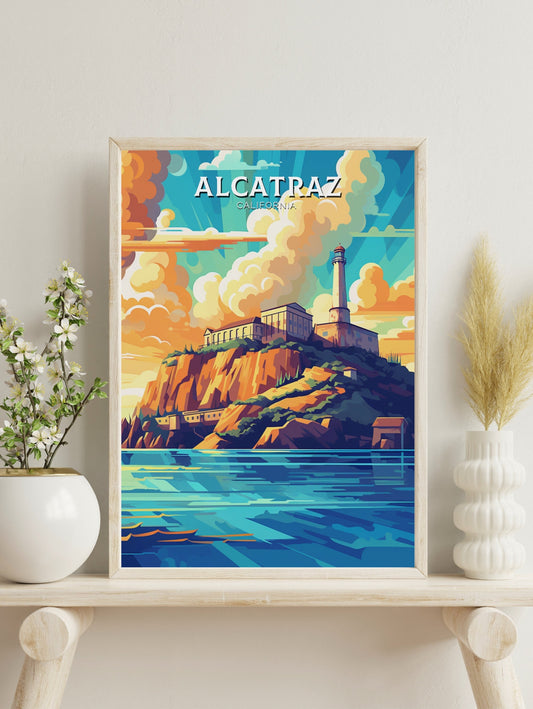 Alcatraz Poster | Alcatraz Print | Alcatraz Print Design | California | Alcatraz Artwork | Alcatraz Wall Art | USA Home Decor | ID 453