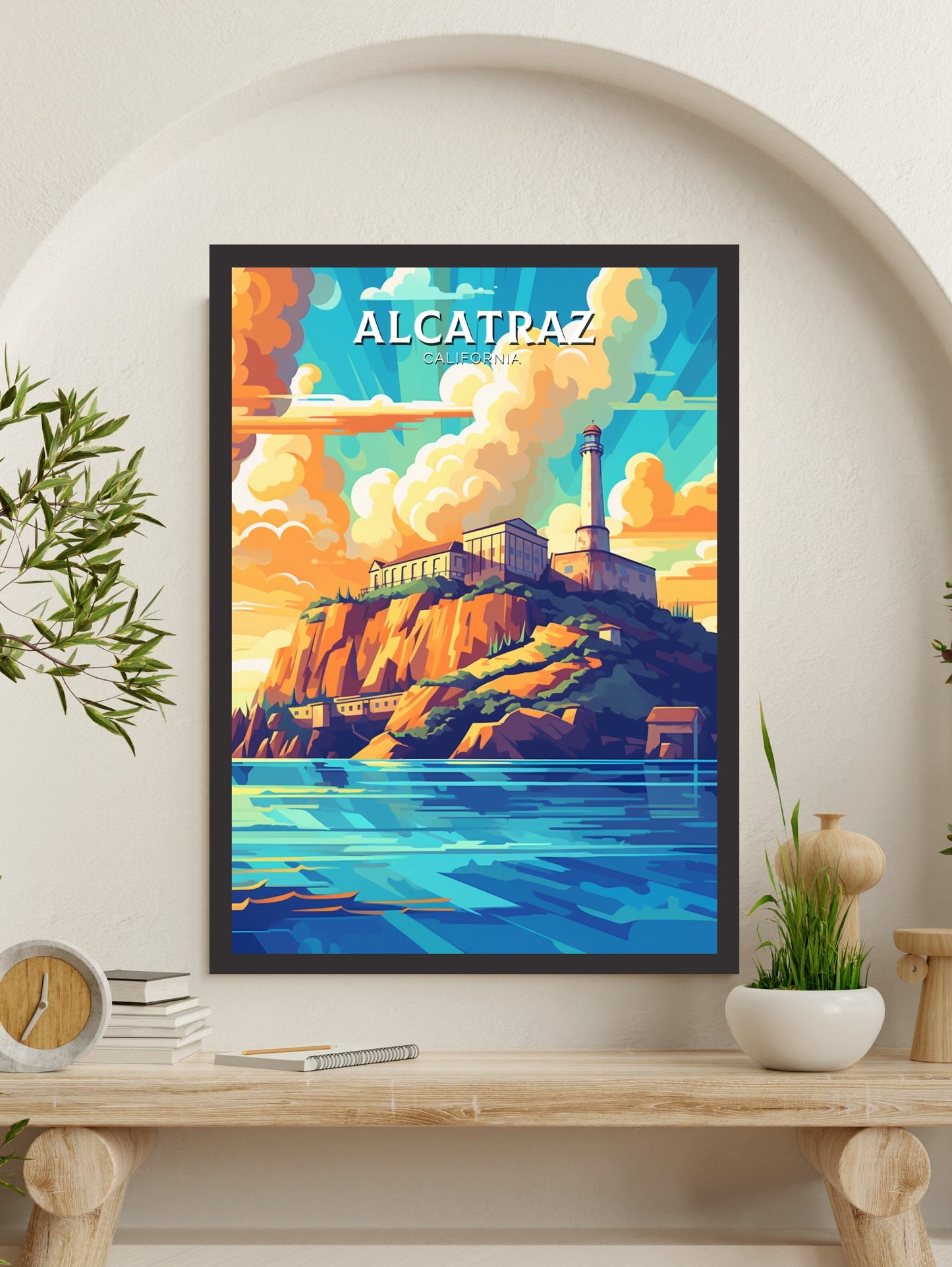 Alcatraz Poster | Alcatraz Print | Alcatraz Print Design | California | Alcatraz Artwork | Alcatraz Wall Art | USA Home Decor | ID 453