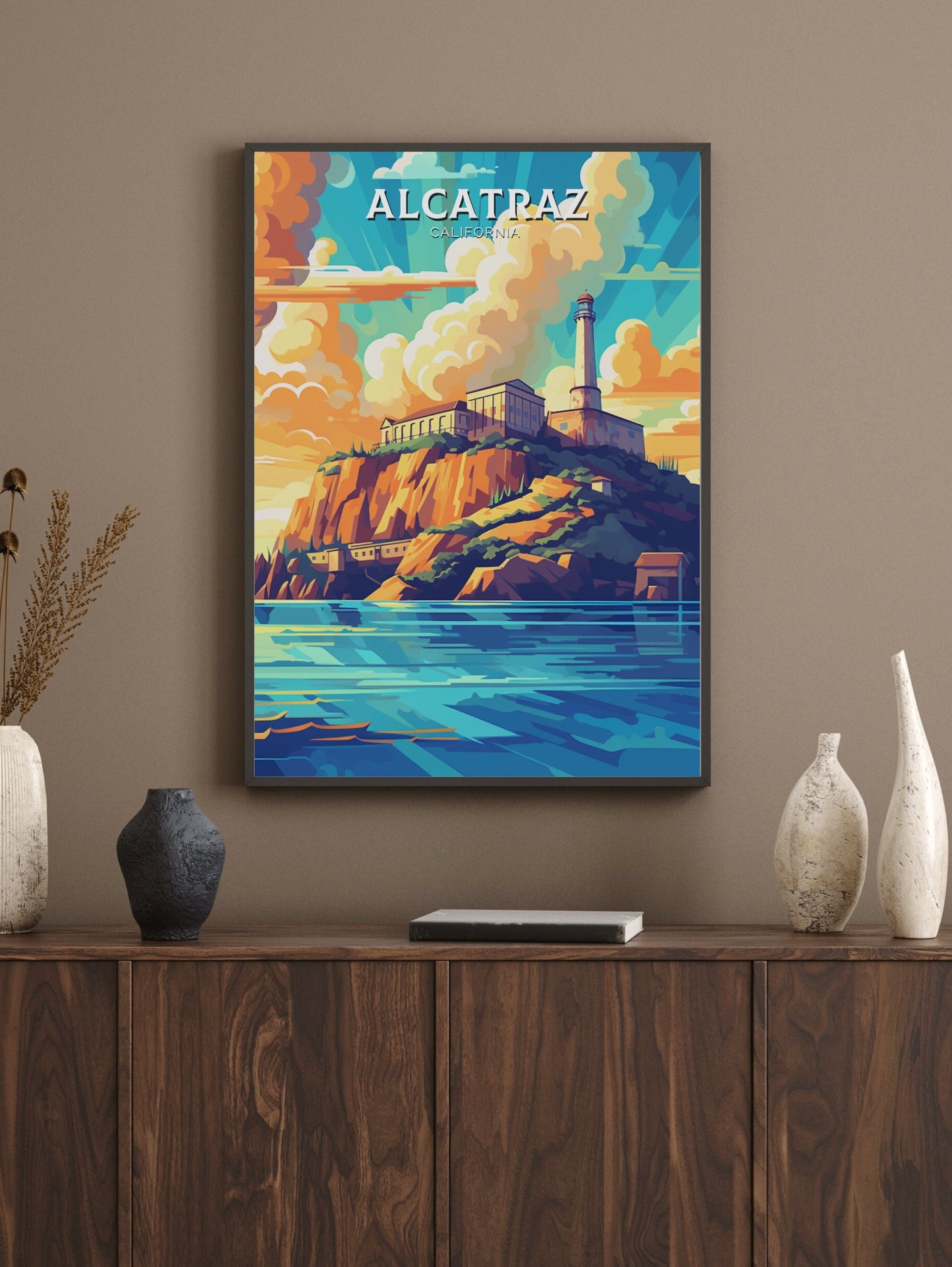 Alcatraz Poster | Alcatraz Print | Alcatraz Print Design | California | Alcatraz Artwork | Alcatraz Wall Art | USA Home Decor | ID 453