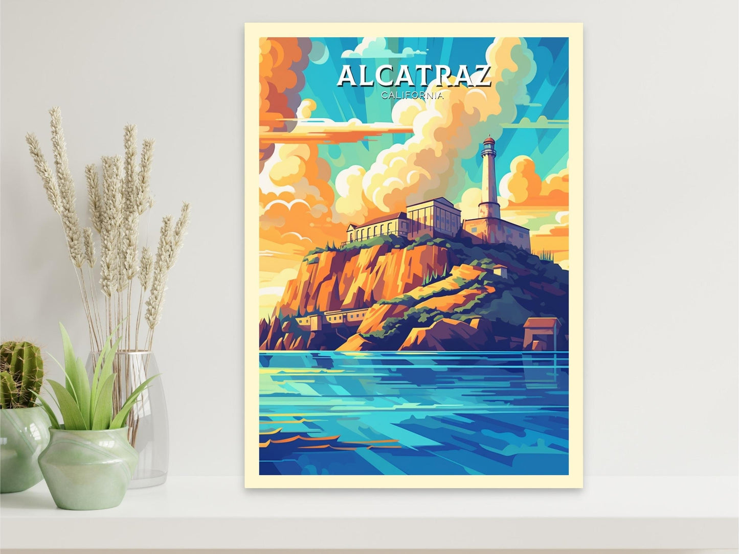 Alcatraz Poster | Alcatraz Print | Alcatraz Print Design | California | Alcatraz Artwork | Alcatraz Wall Art | USA Home Decor | ID 453