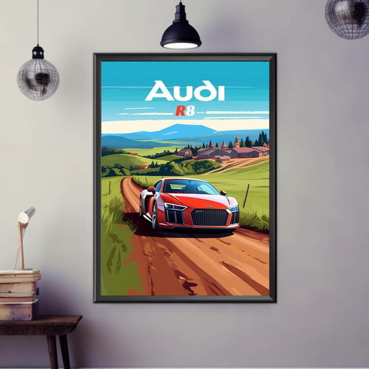 Audi R8 Poster, Audi R8 Print, 2020s Car, Modern Classic Car Print, Race Car Print, Car Print, Car Poster, Car Art, Audi R8 Wall Art