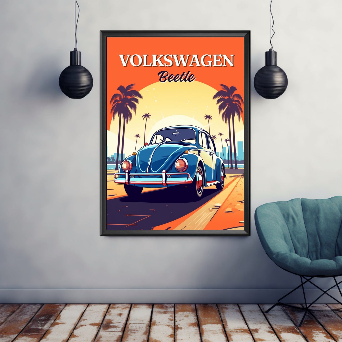 Volkswagen Beetle Poster, 1950s