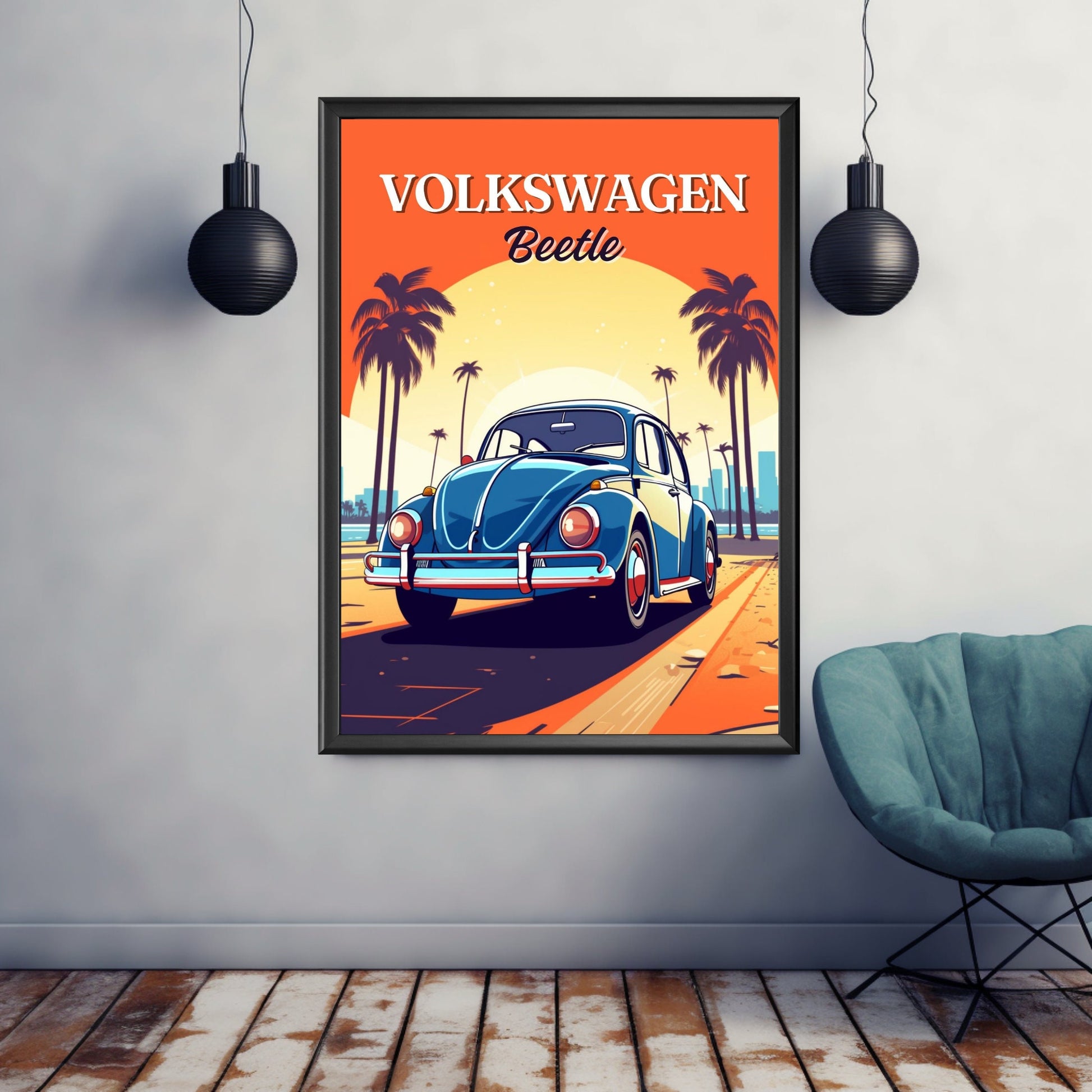 Volkswagen Beetle Poster, 1950s