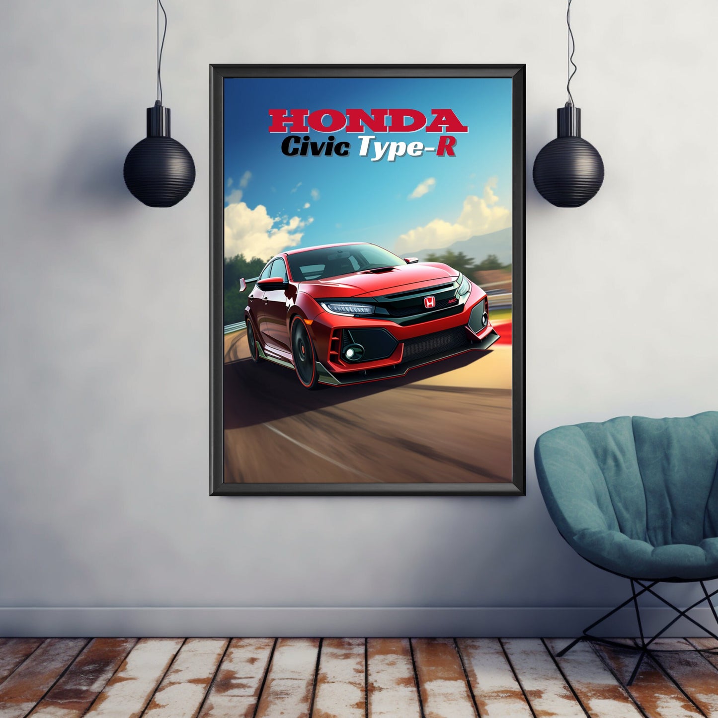 Honda Civic Type-R Poster, Honda Civic Type-R Print, 2020s Car Print, Car Print, Car Poster, Car Art, Japanese Car Print, Sports Car Print