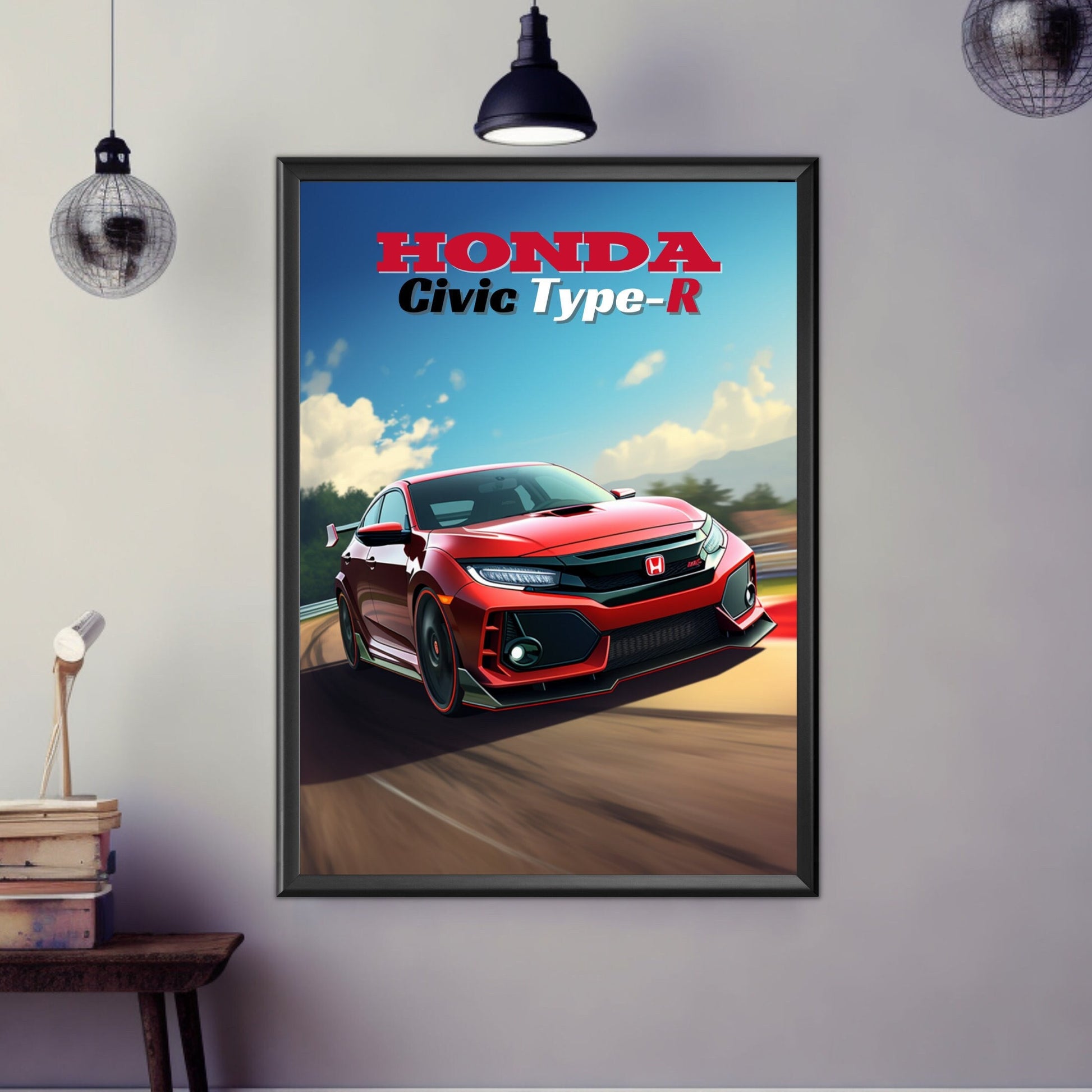 Honda Civic Type-R Poster, Honda Civic Type-R Print, 2020s Car Print, Car Print, Car Poster, Car Art, Japanese Car Print, Sports Car Print