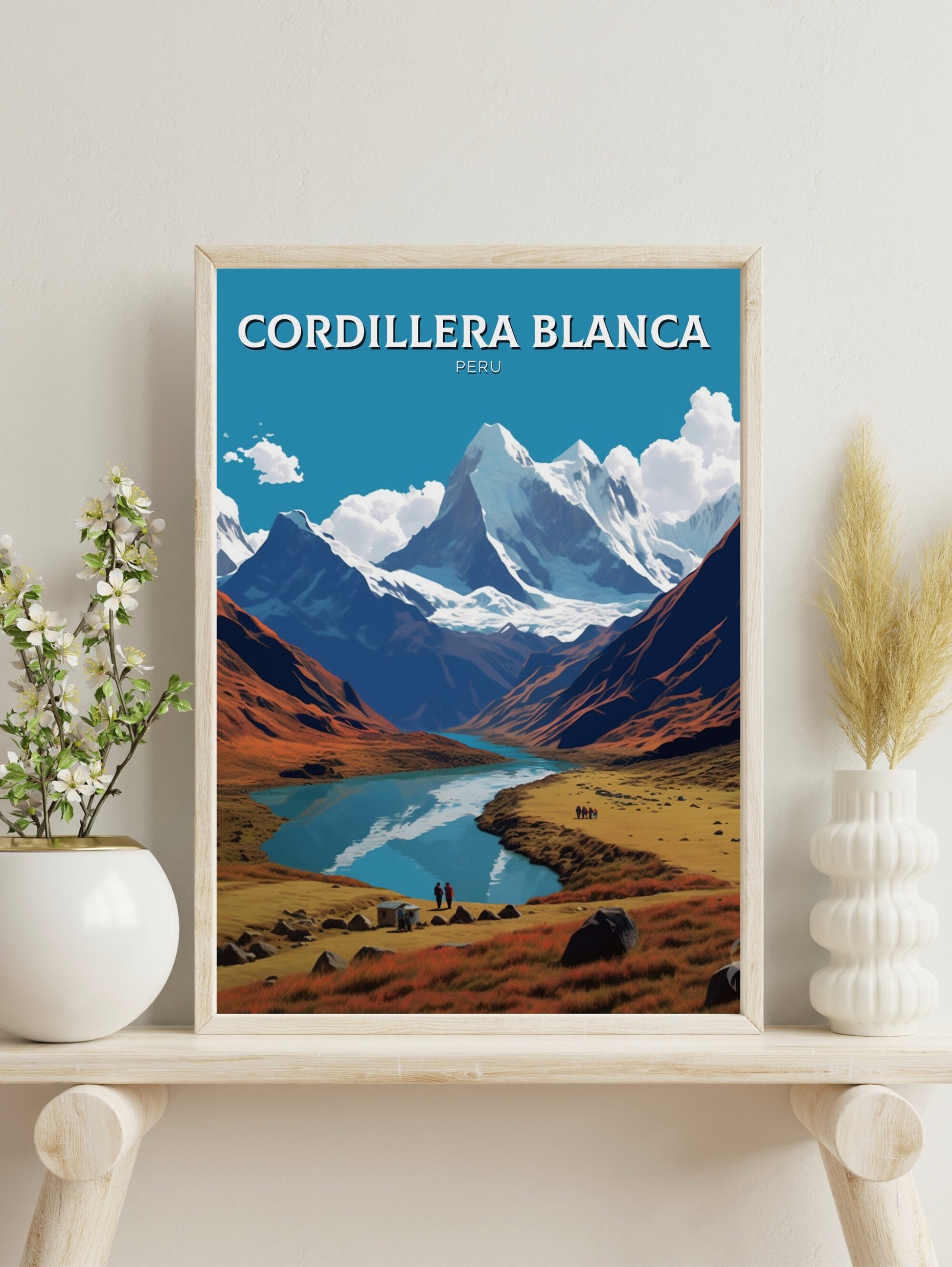 Cordillera Blanca Travel Print | Cordillera Blanca Poster | Cordillera Blanca Design | Cordillera Blanca Wall Art | Peru Painting | ID 455