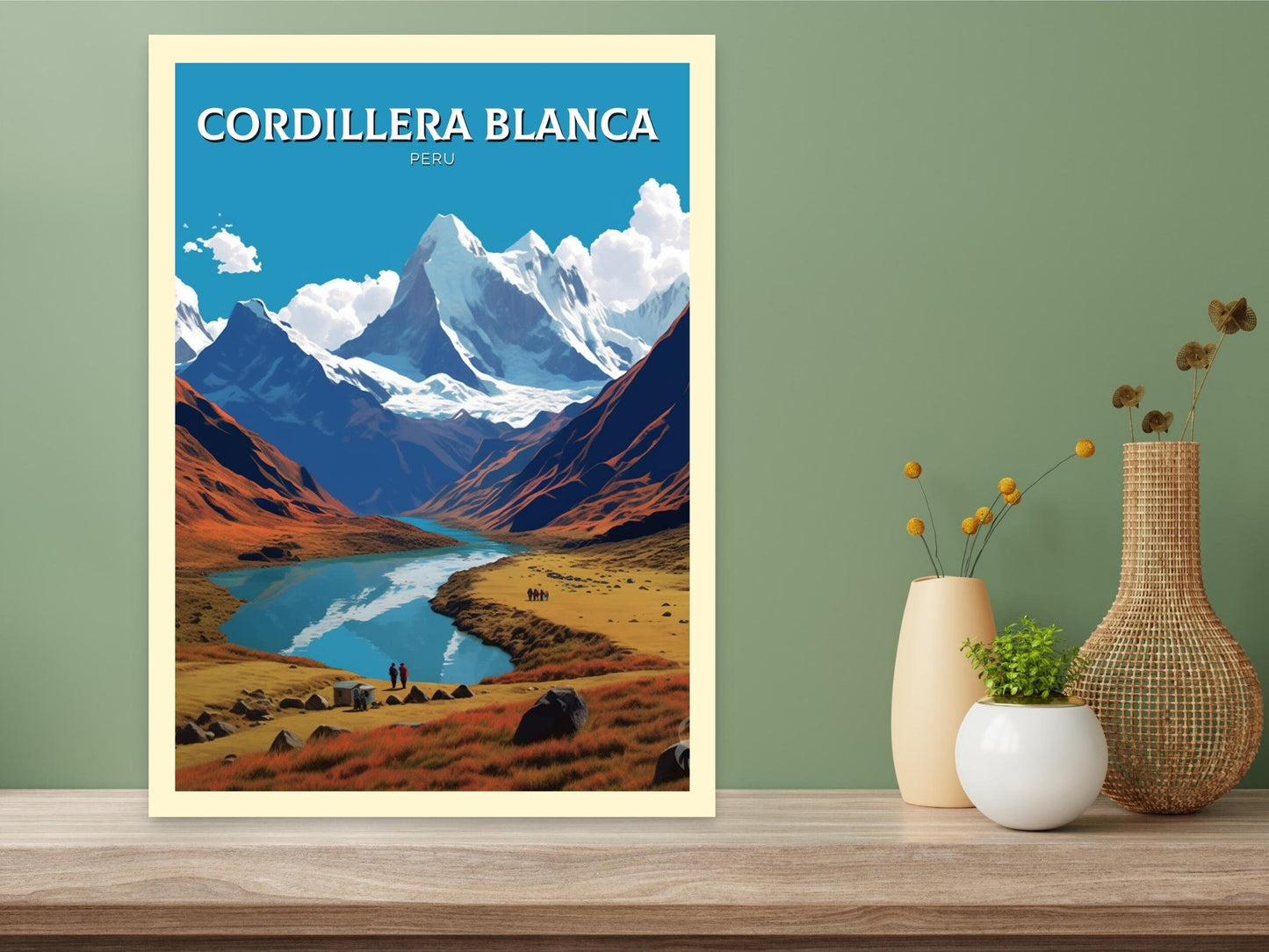 Cordillera Blanca Travel Print | Cordillera Blanca Poster | Cordillera Blanca Design | Cordillera Blanca Wall Art | Peru Painting | ID 455