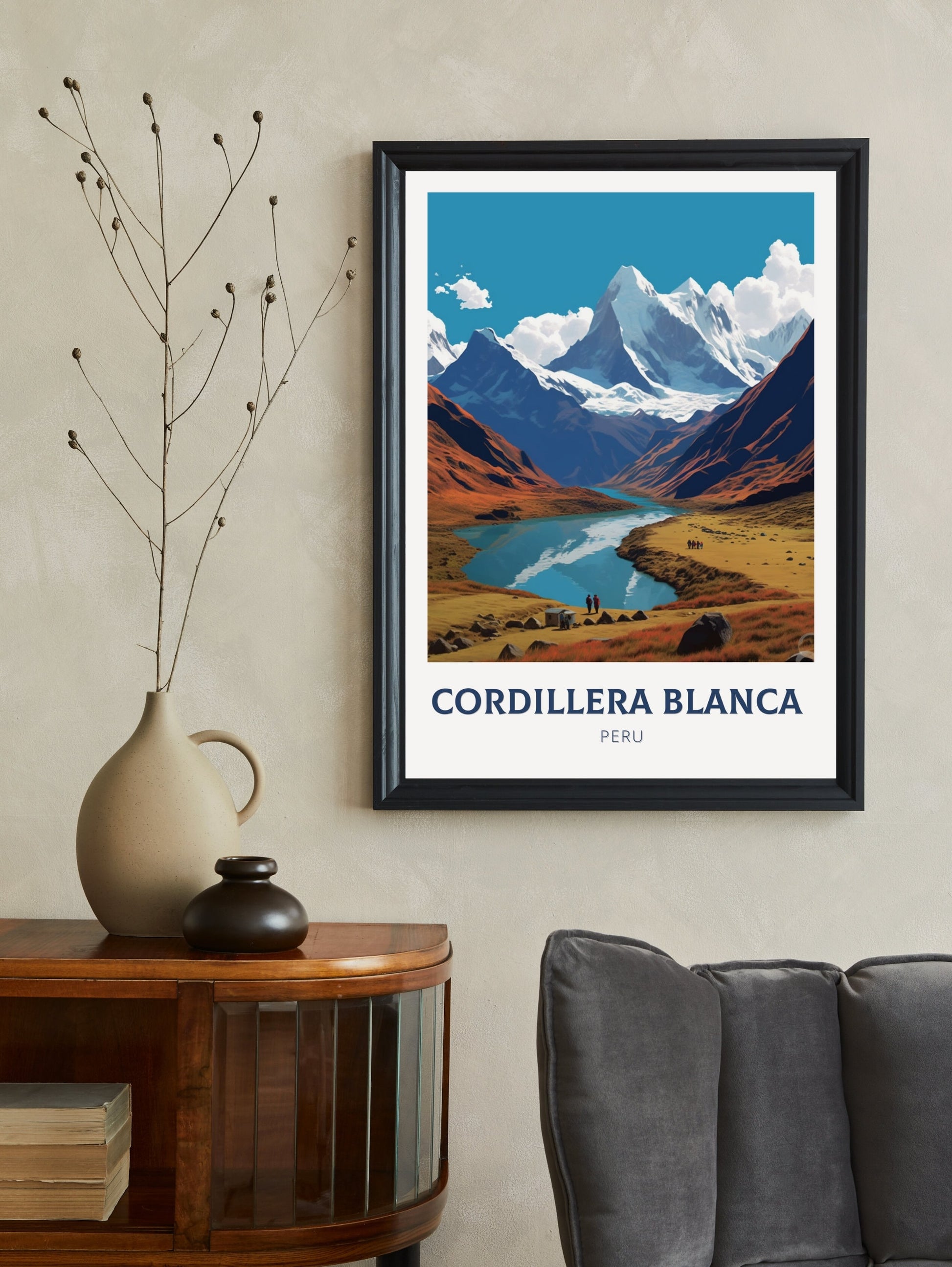 Cordillera Blanca Travel Poster | Cordillera Blanca Print | Cordillera Blanca Design | Cordillera Blanca Wall Art | Peru Painting | ID 456