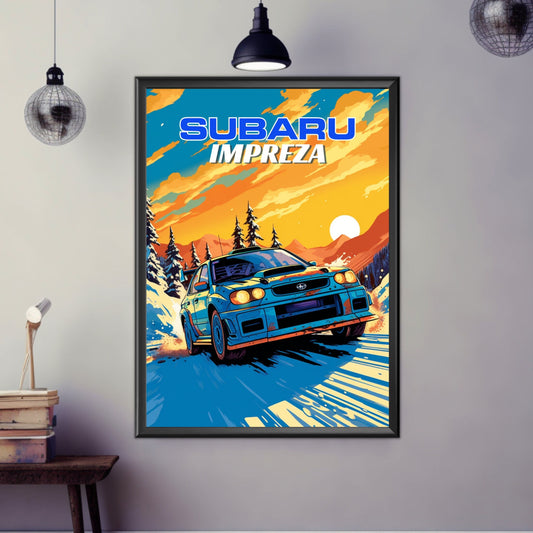 Subaru Impreza Print, 1990s Car Print, Subaru Impreza Poster, Car Print, Car Poster, Car Art, Classic Car Print, Rally Car Print