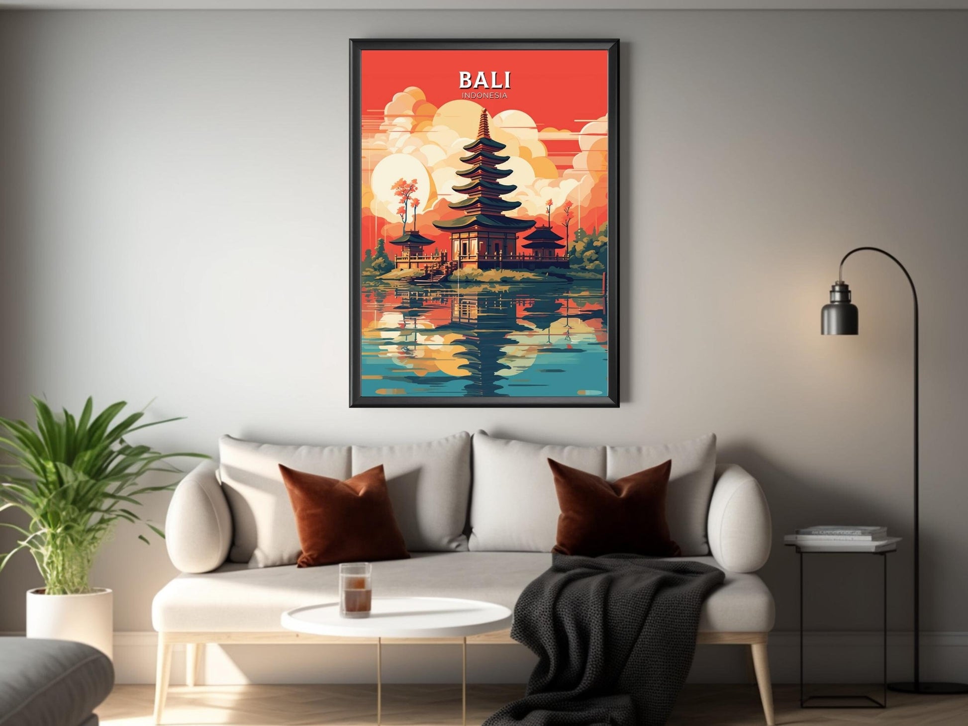 Bali Poster | Bali Print | Indonesia Travel Gift | Bali Temple Poster | Ulun Danu Temple Poster | Bali Travel Print | Bali Wall Art | ID 461