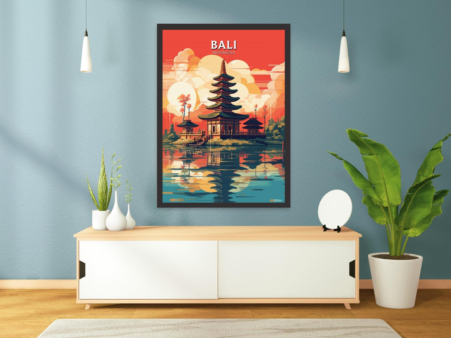 Bali Poster | Bali Print | Indonesia Travel Gift | Bali Temple Poster | Ulun Danu Temple Poster | Bali Travel Print | Bali Wall Art | ID 461