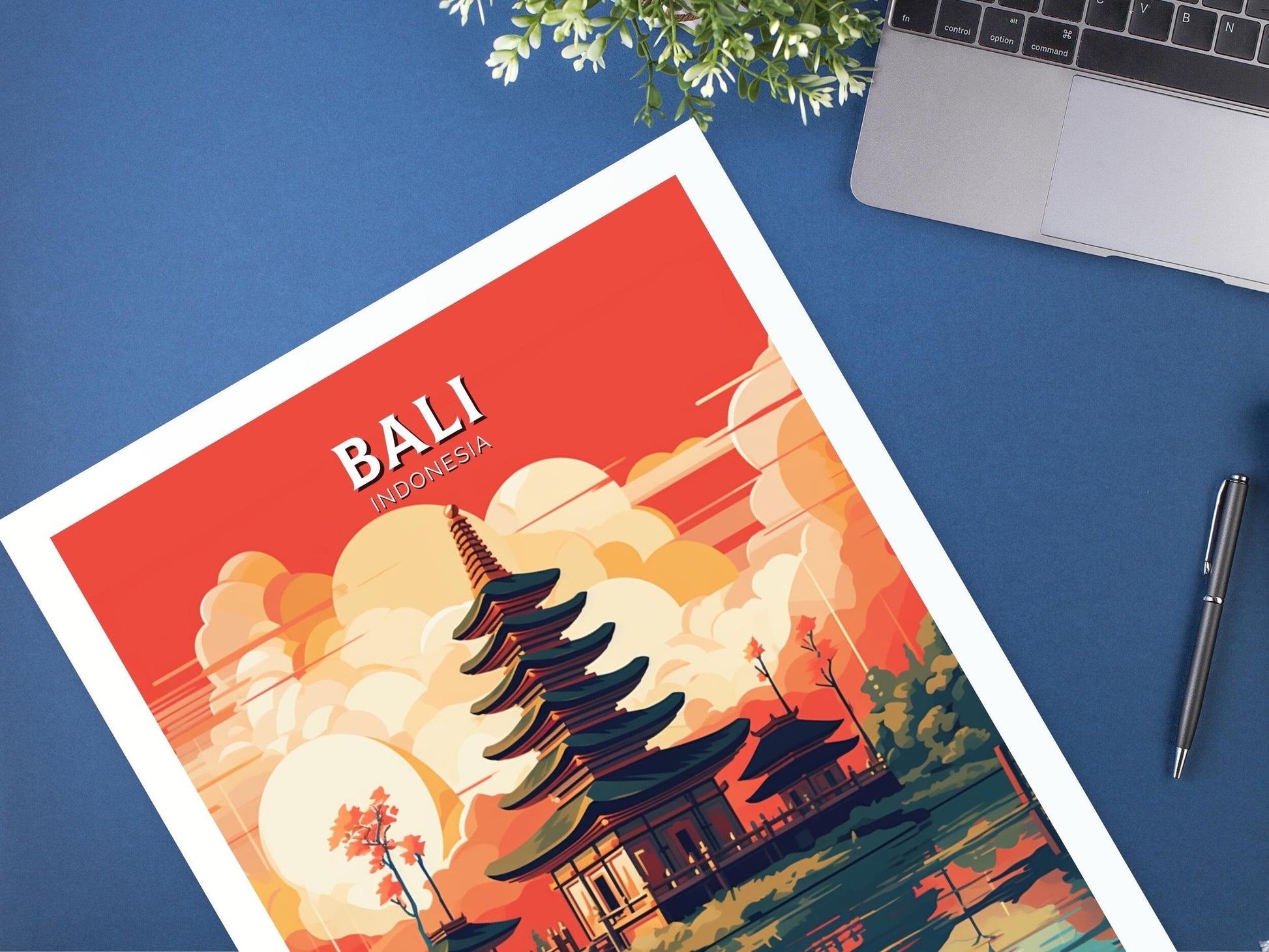 Bali Poster | Bali Print | Indonesia Travel Gift | Bali Temple Poster | Ulun Danu Temple Poster | Bali Travel Print | Bali Wall Art | ID 461