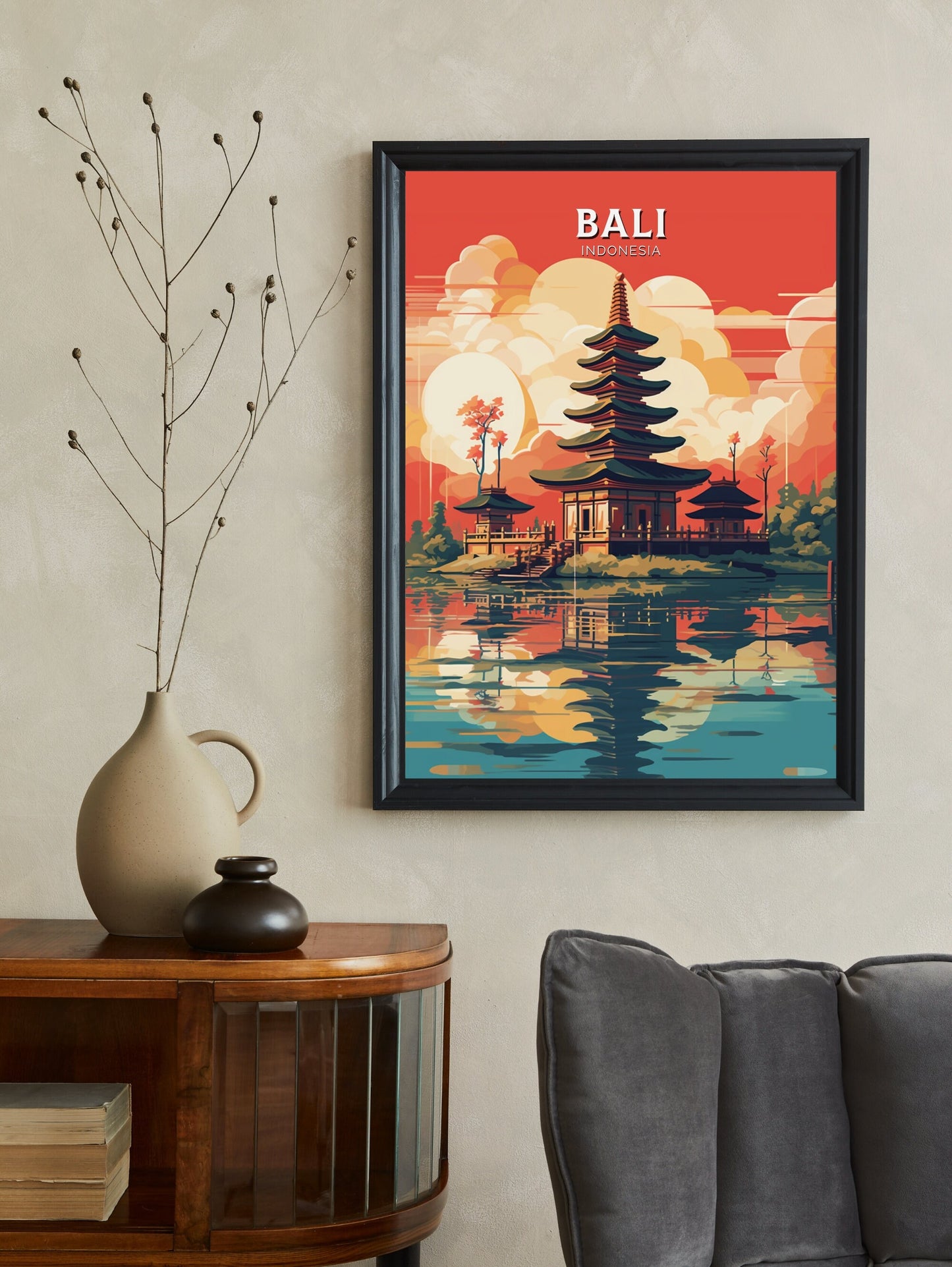 Bali Poster | Bali Print | Indonesia Travel Gift | Bali Temple Poster | Ulun Danu Temple Poster | Bali Travel Print | Bali Wall Art | ID 461