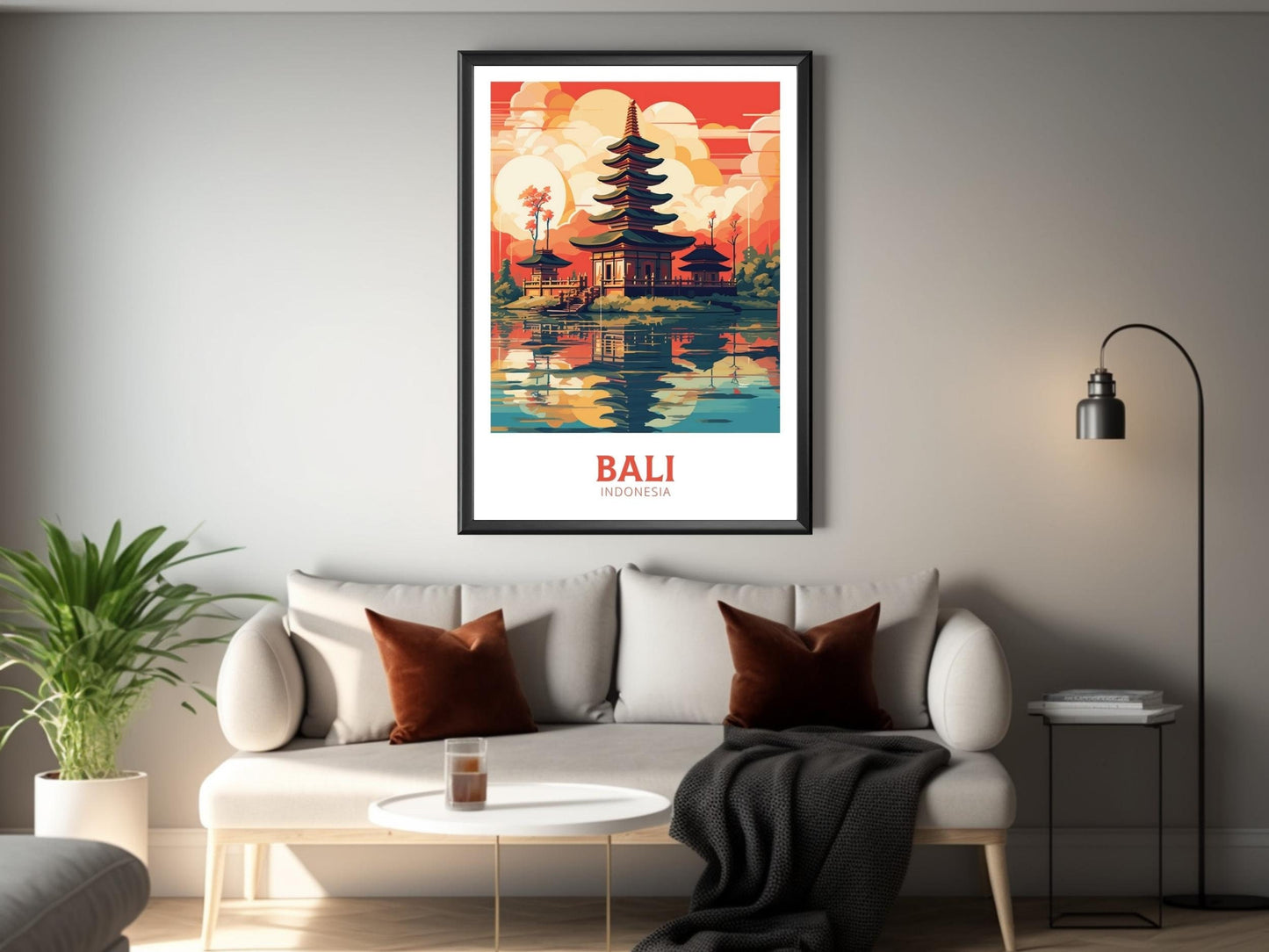 Bali Poster | Bali Print | Indonesia Travel Gift | Bali Temple Poster | Ulun Danu Temple Poster | Bali Travel Print | Bali Wall Art | ID 462