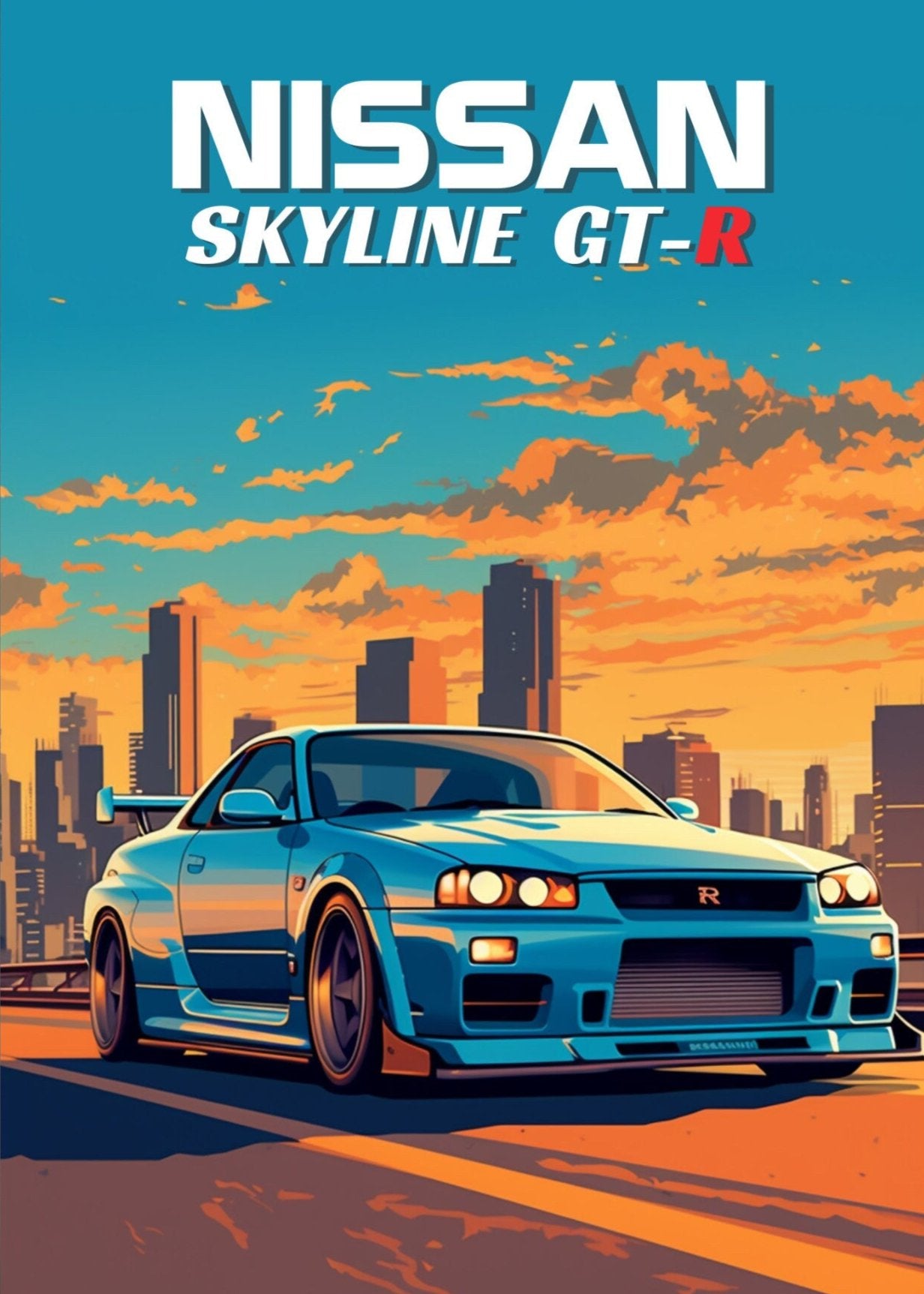 Nissan Skyline GT-R R34 Poster, 1990s