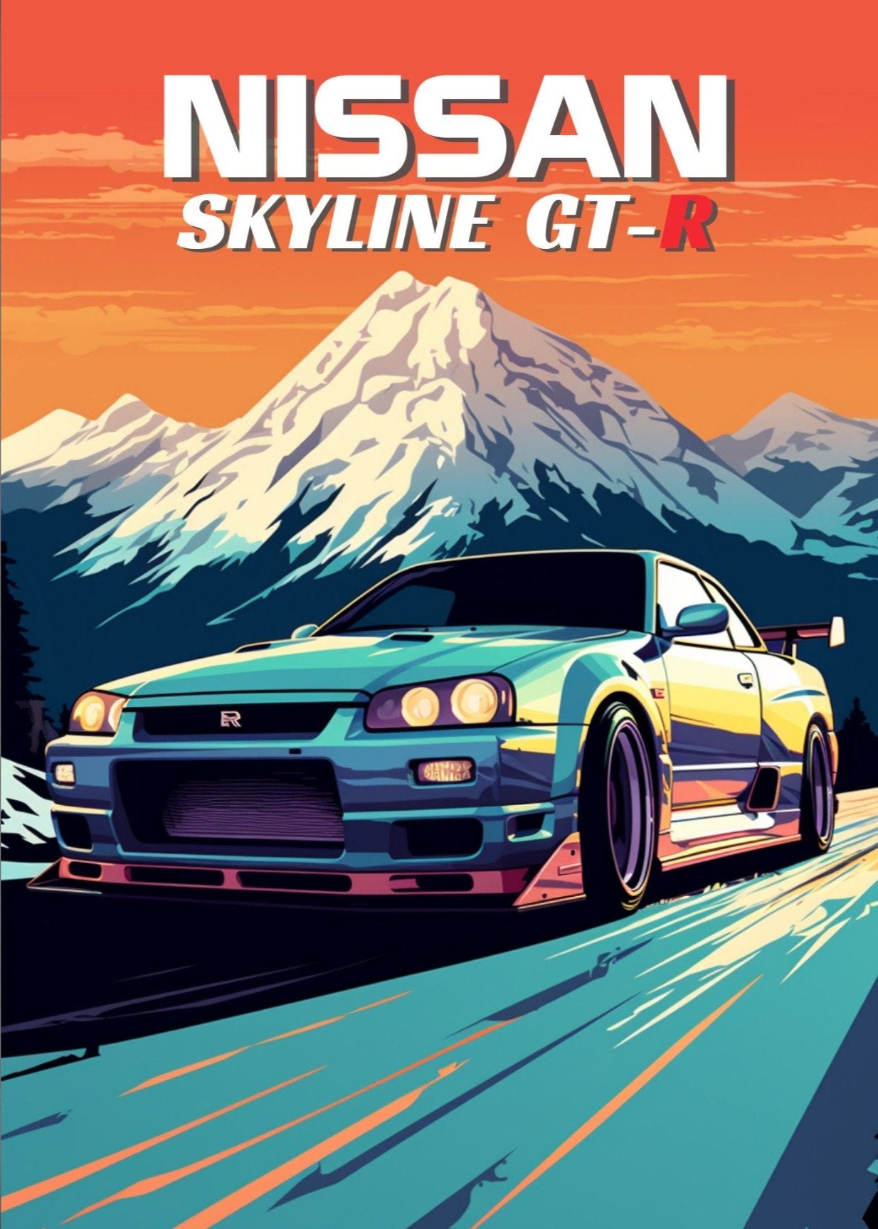 Nissan Skyline GT-R R34 Print, 1990s