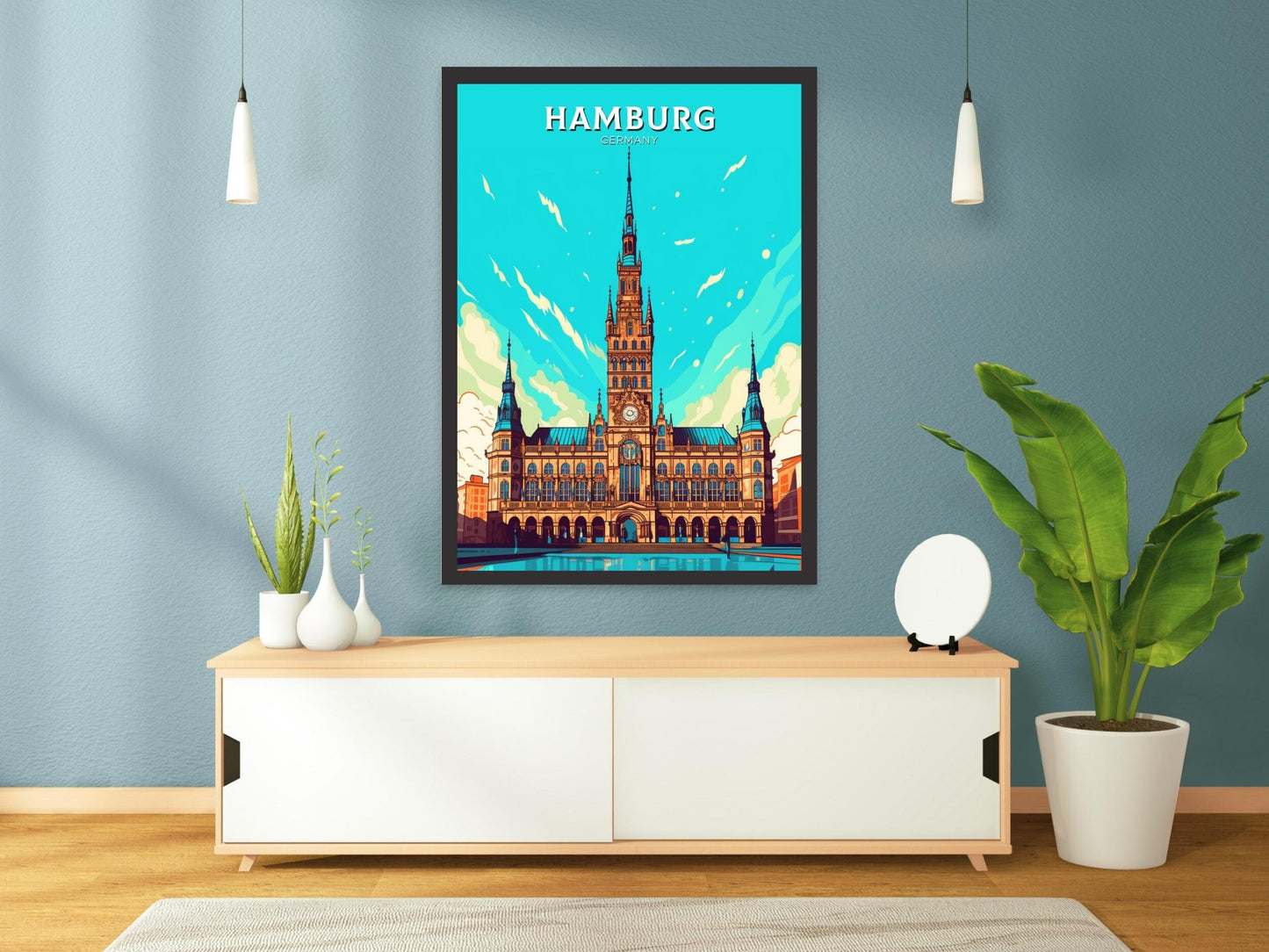 Hamburg Poster | Hamburg Illustration | Hamburg Wall Art | Hamburg Rathaus Print | Hamburg Print | Germany Poster | Hamburg Poster | ID 463