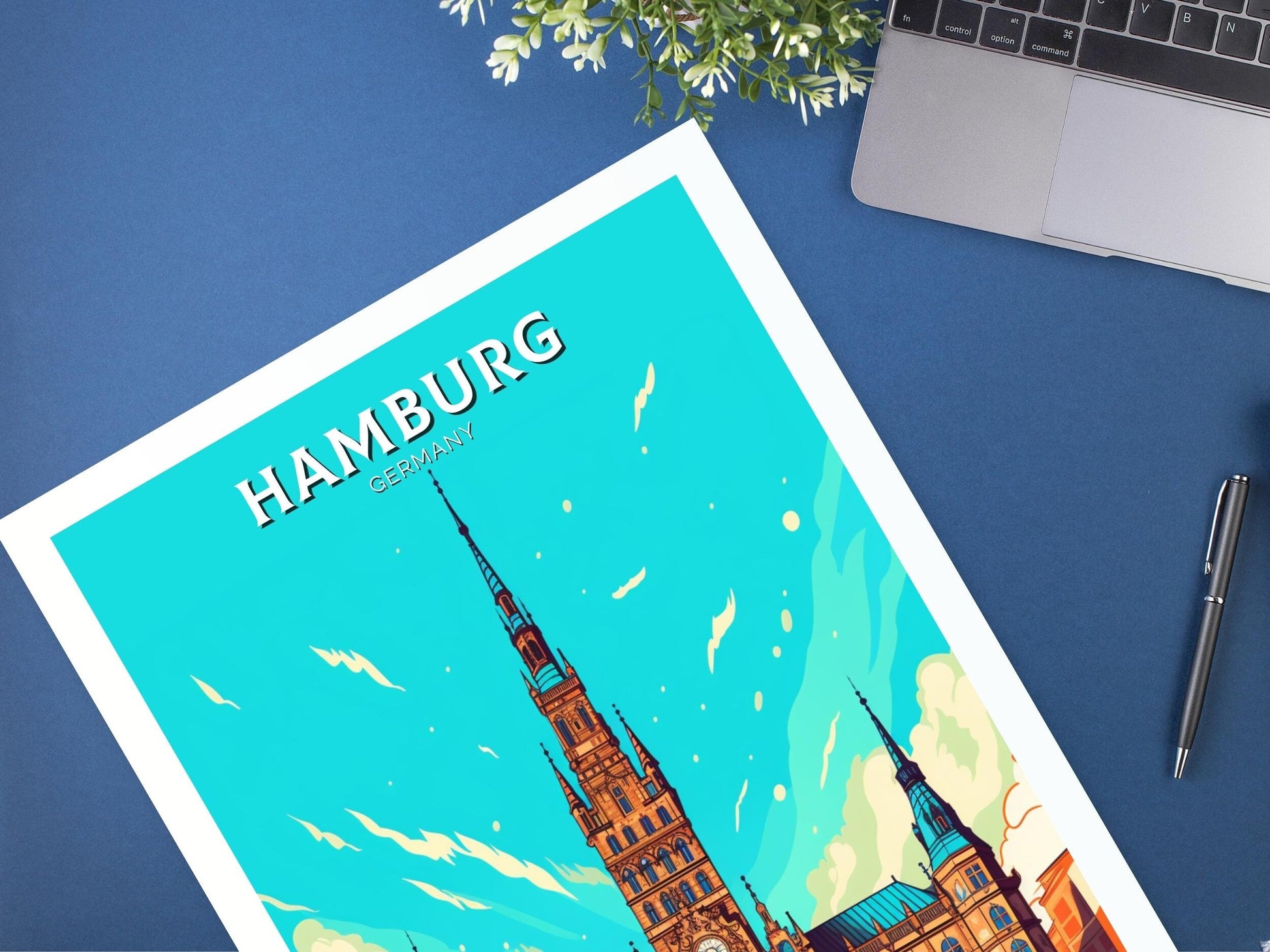 Hamburg Poster | Hamburg Illustration | Hamburg Wall Art | Hamburg Rathaus Print | Hamburg Print | Germany Poster | Hamburg Poster | ID 463