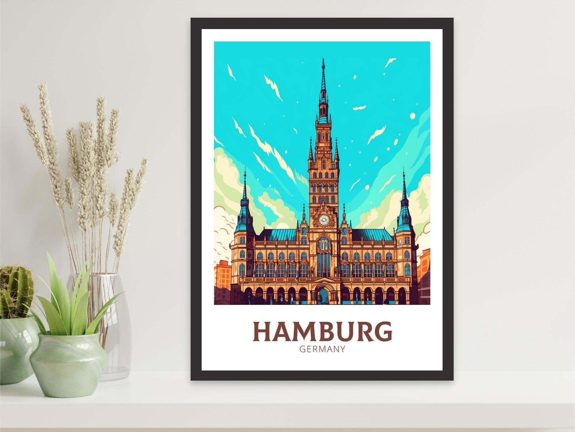 Hamburg Print | Hamburg Illustration | Hamburg Wall Art | Hamburg Rathaus Poster | Hamburg Poster | Germany Print | Hamburg Print | ID 464