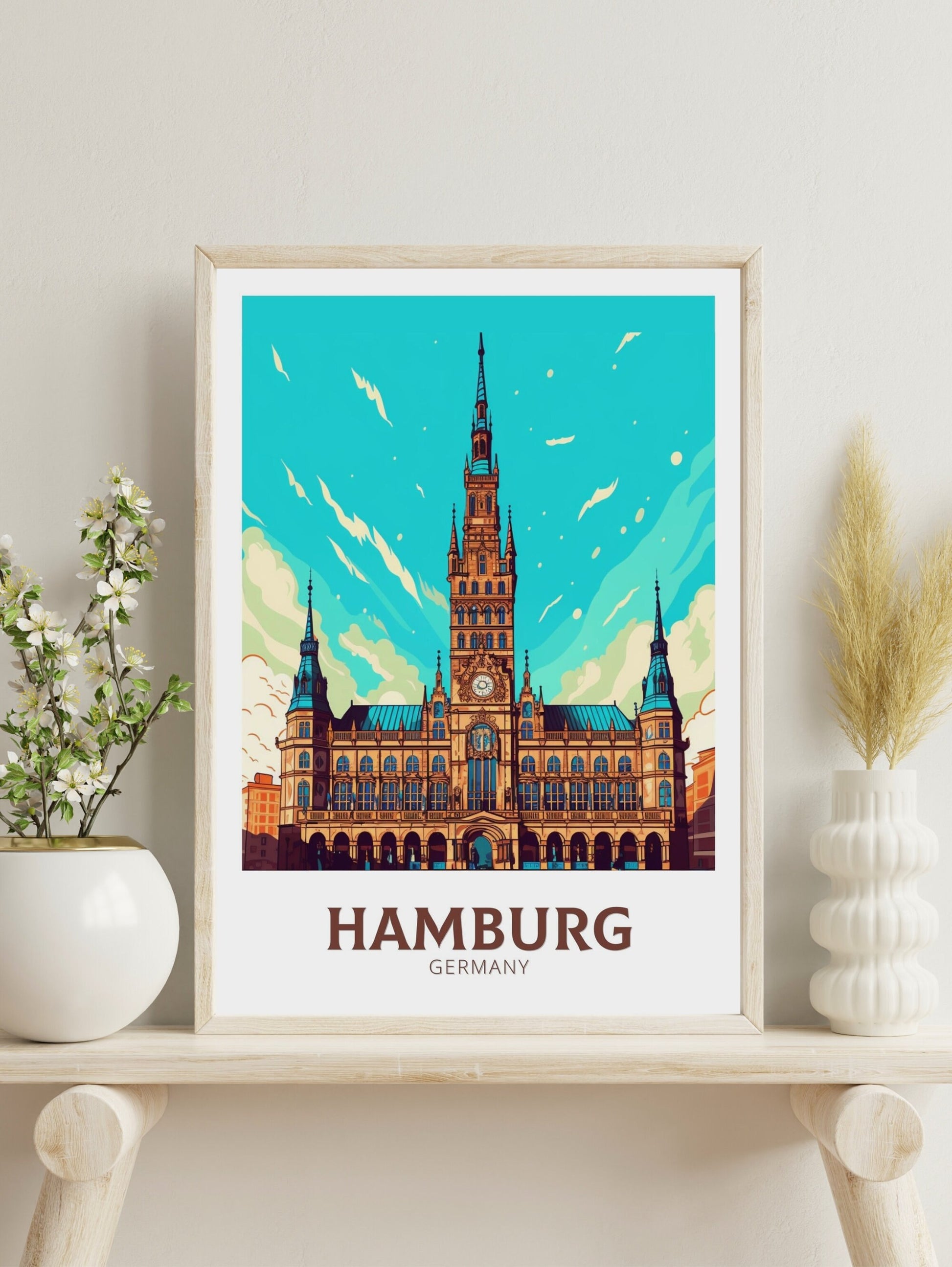 Hamburg Print | Hamburg Illustration | Hamburg Wall Art | Hamburg Rathaus Poster | Hamburg Poster | Germany Print | Hamburg Print | ID 464